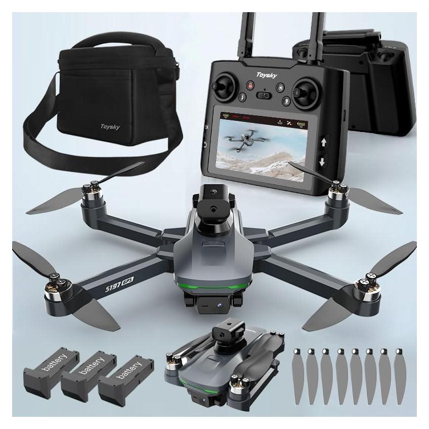 Dron Plegable mcokoe S197 con Cámara HD y 3 Baterías