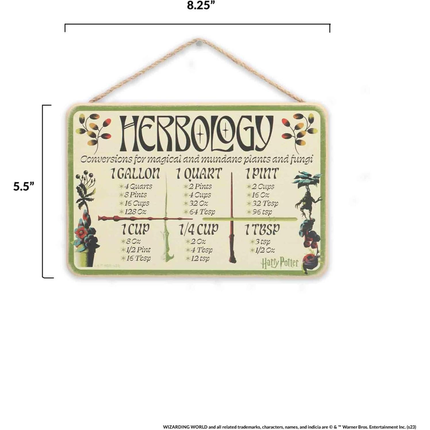 Cartel Colgante de Madera Harry Potter - Herbología Vintage