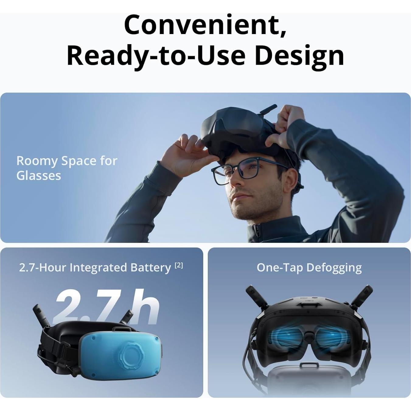 Gafas FPV DJI Goggles N3 1080p, Inmersivas y Cómodas