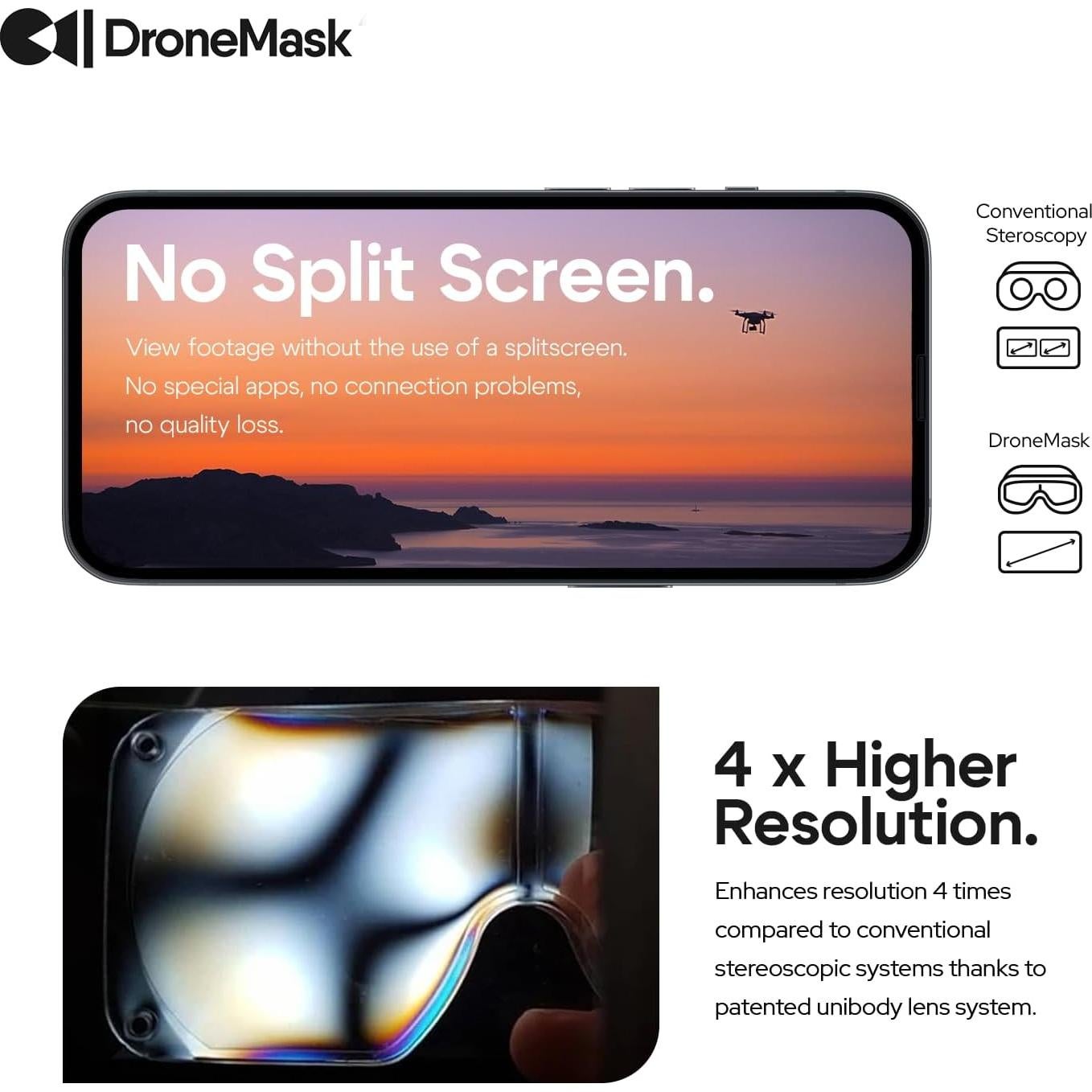 Gafas FPV DroneMask 2 HD para Drones con Cámara - Inmersivas