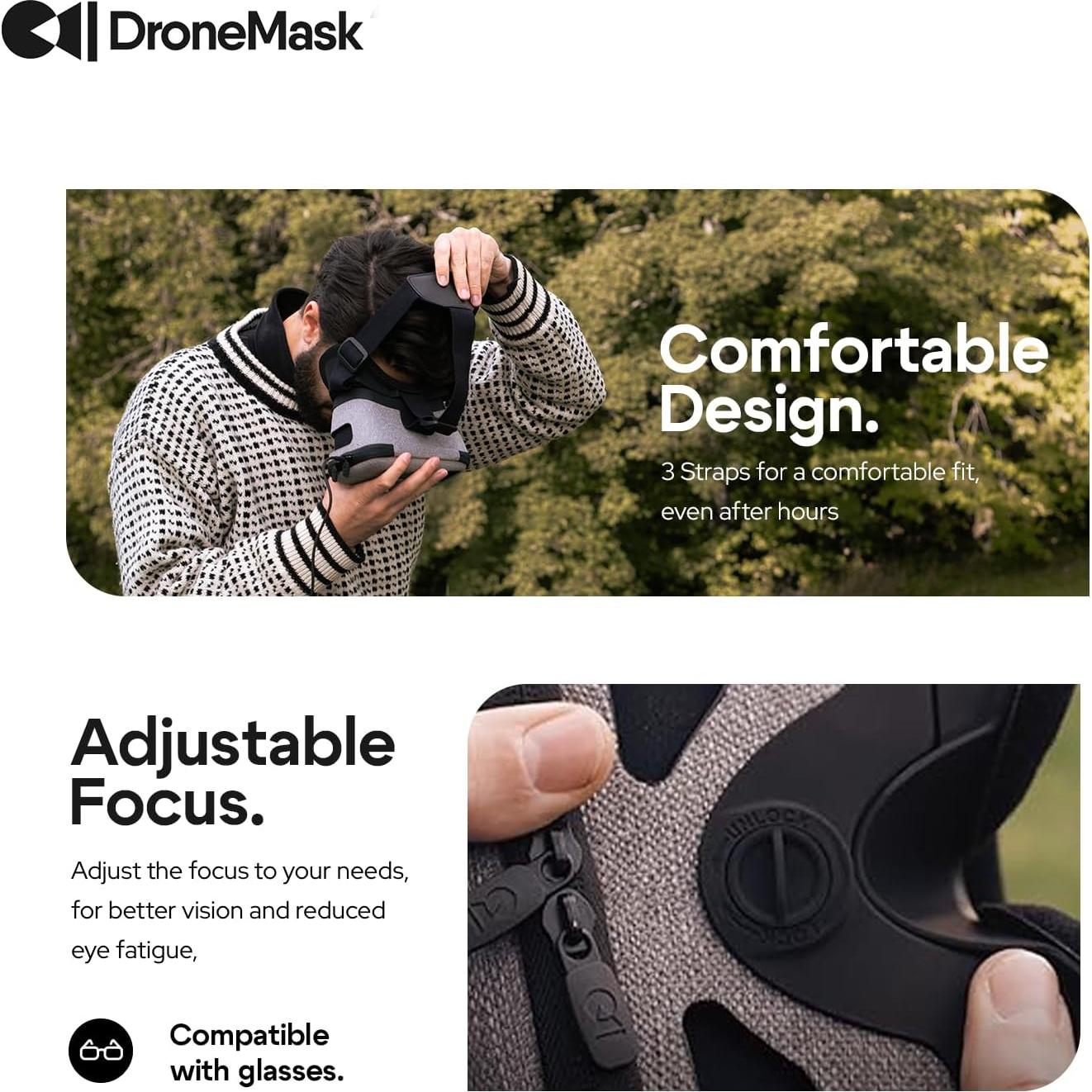 Gafas FPV DroneMask 2 HD para Drones con Cámara - Inmersivas