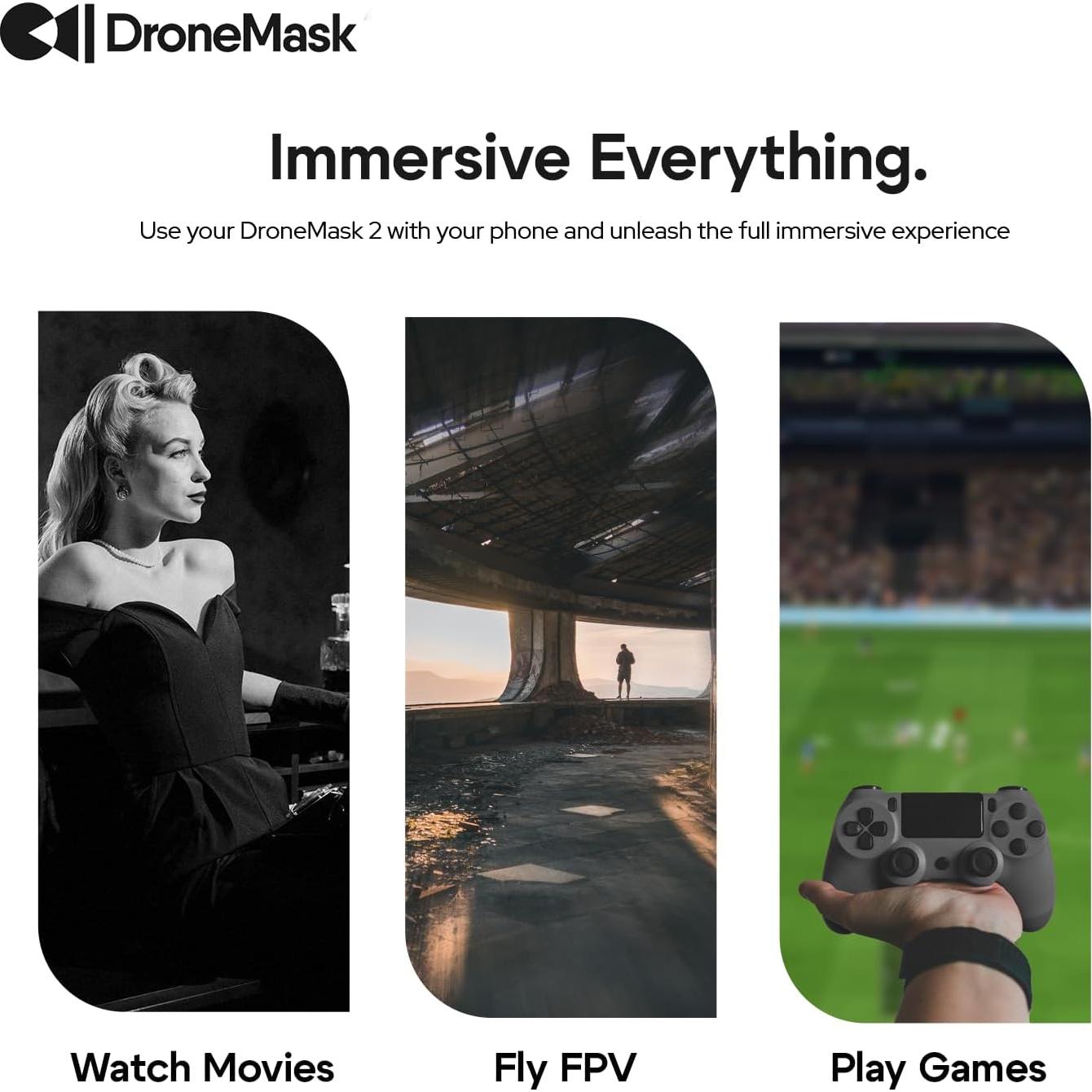 Gafas FPV DroneMask 2 HD para Drones con Cámara - Inmersivas