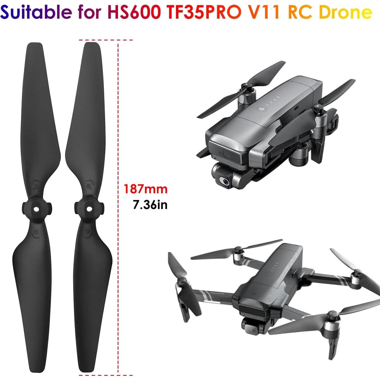 Hélices para Drone HS600 TF35 PRO V11 - 12 Piezas 187mm