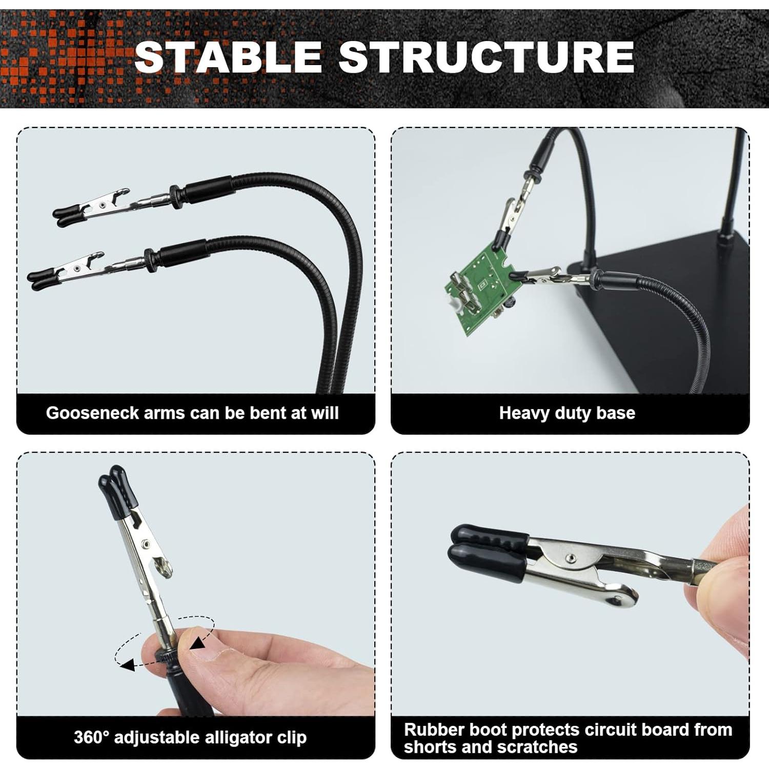 Estación de Soldadura Helping Hands XYK con 4 Brazos Flexibles