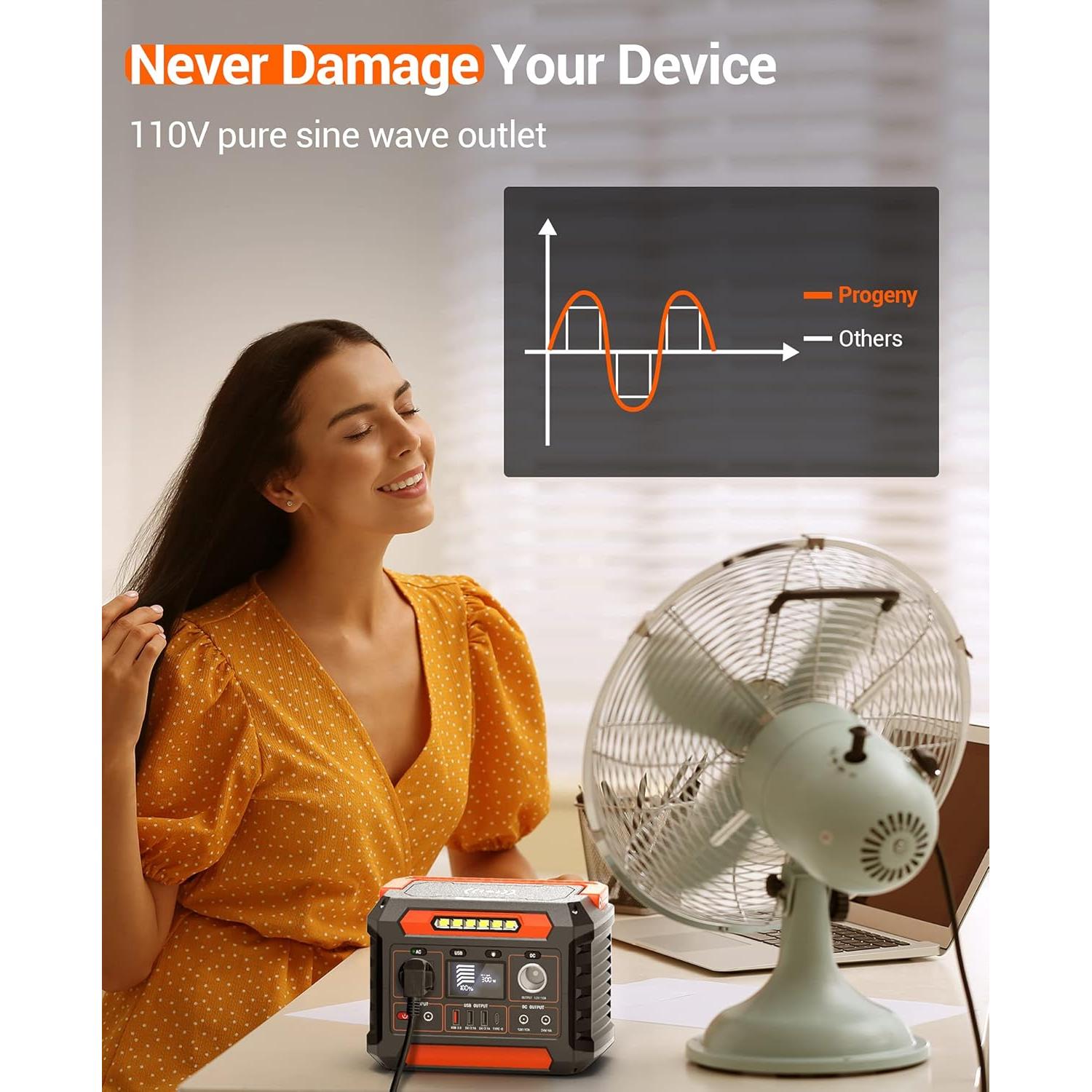 Generador Solar PROGENY P66 300W 299Wh Portátil con Salidas