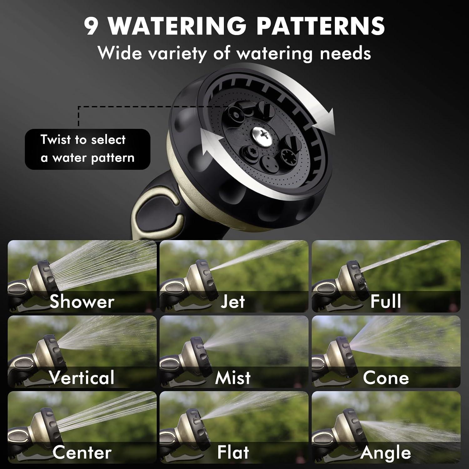 Boquilla de Manguera Restmo con Gatillo y 9 Patrones de Riego