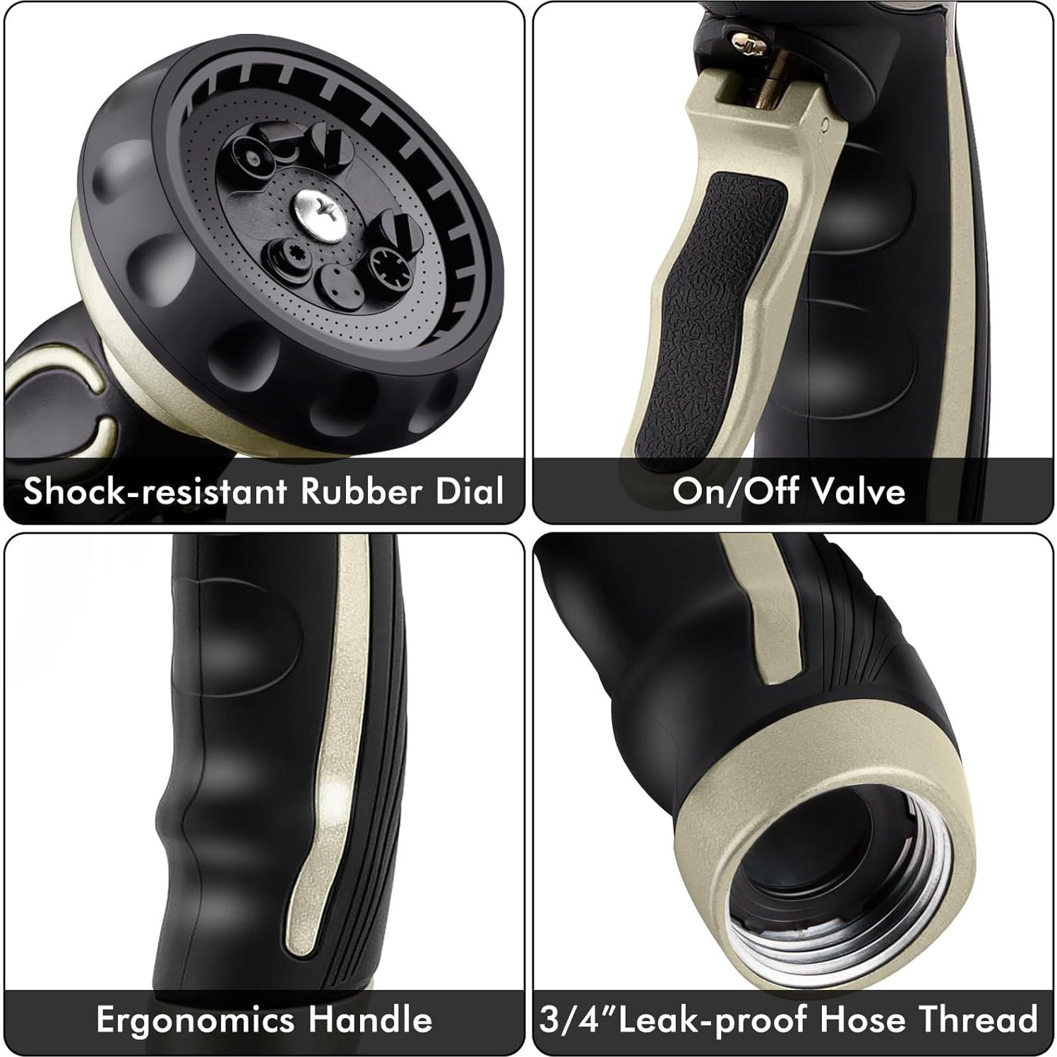 Boquilla de Manguera Restmo con Gatillo y 9 Patrones de Riego