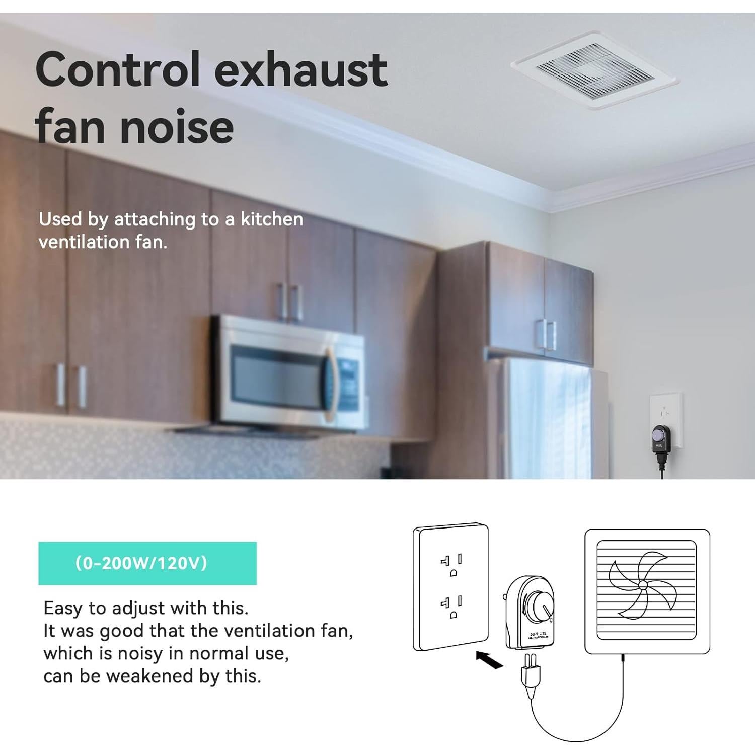 Regulador de Potencia Aiwode 200W para Ventiladores y Lámparas