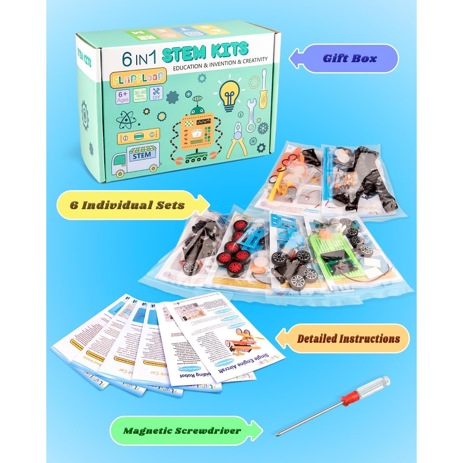 Kit STEM 6 en 1 FliipFlaap para Niños 6 a 12 Años