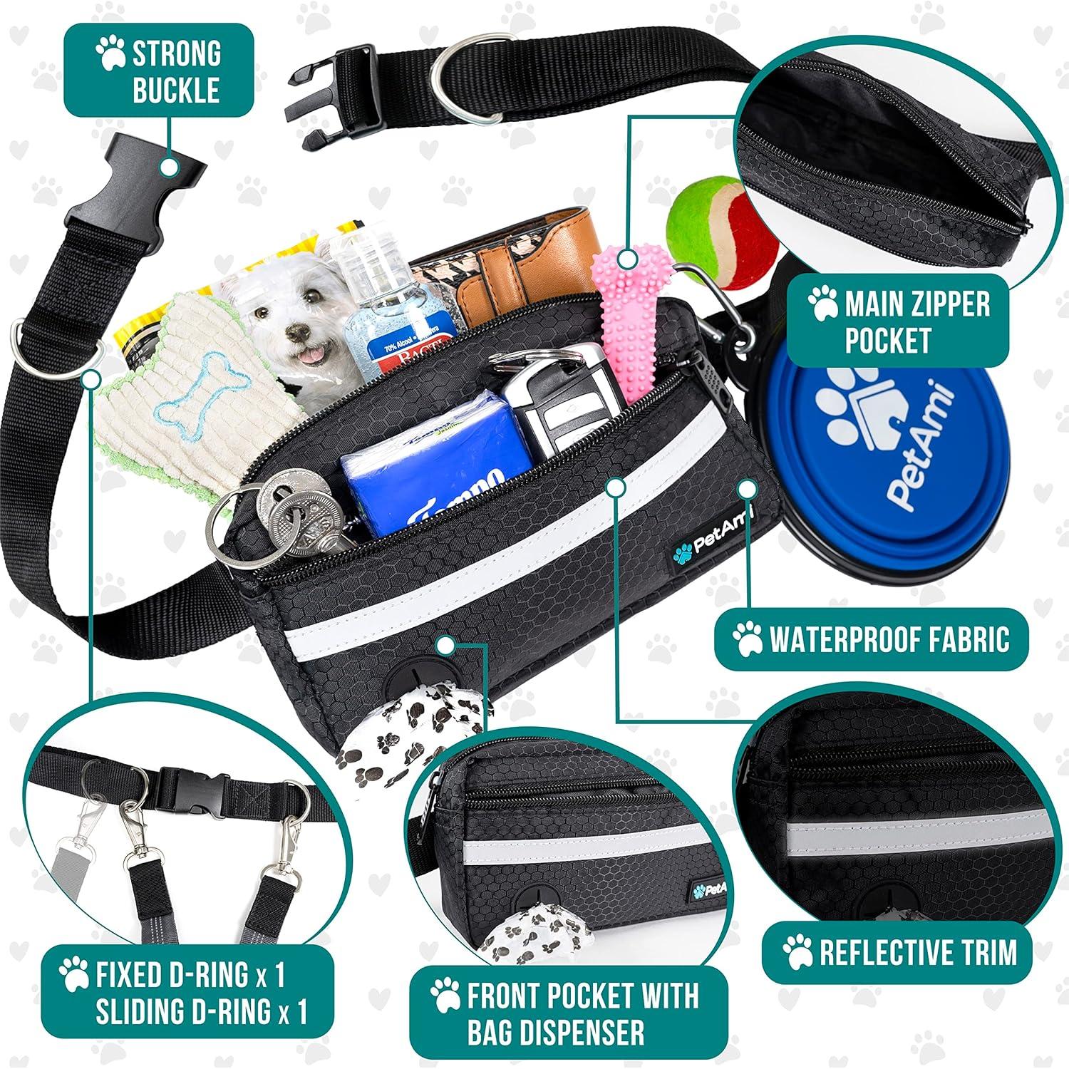 Correa Manos Libres para Perros PetAmi, Bungee Ajustable 185 cm