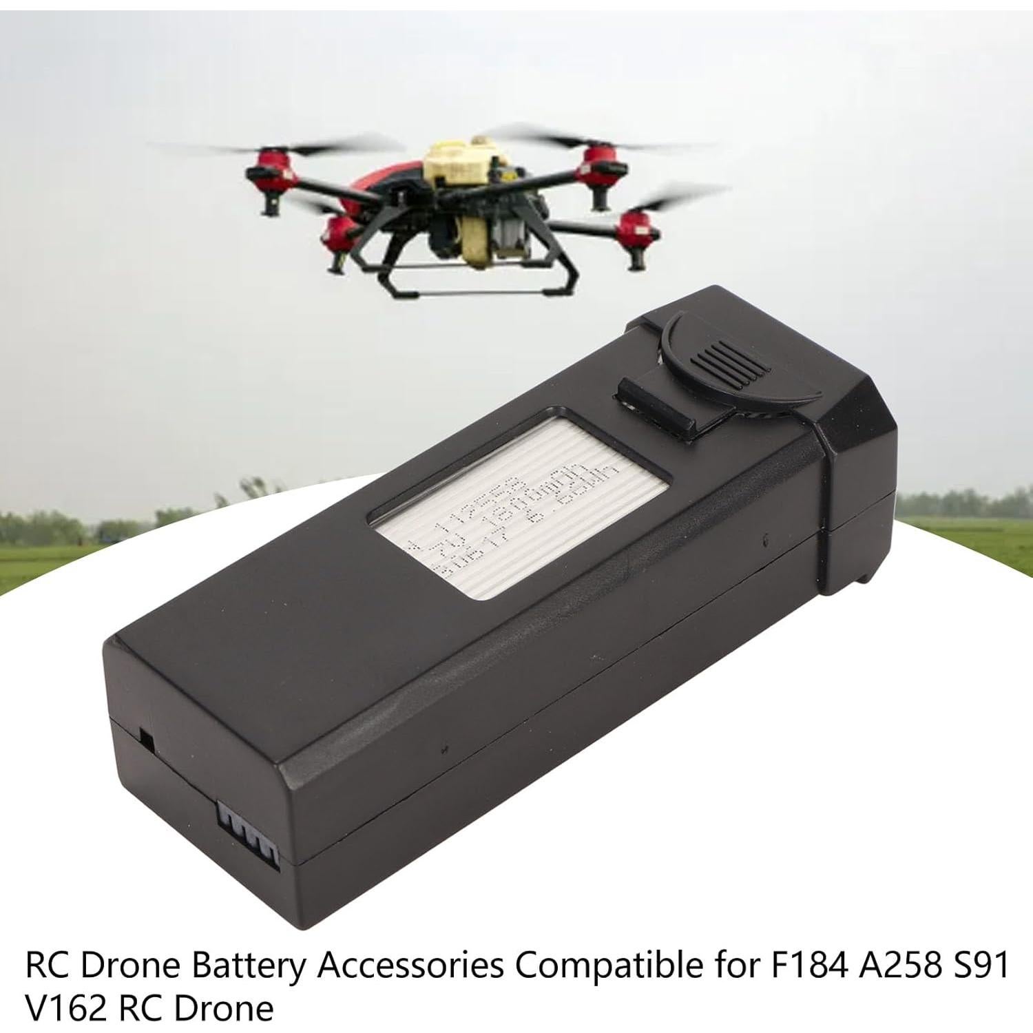 1800mAh Drone Battery with Safety, Stable and for F184 S91 V162 RC Drone, Long Battery Life, Easy to Carry