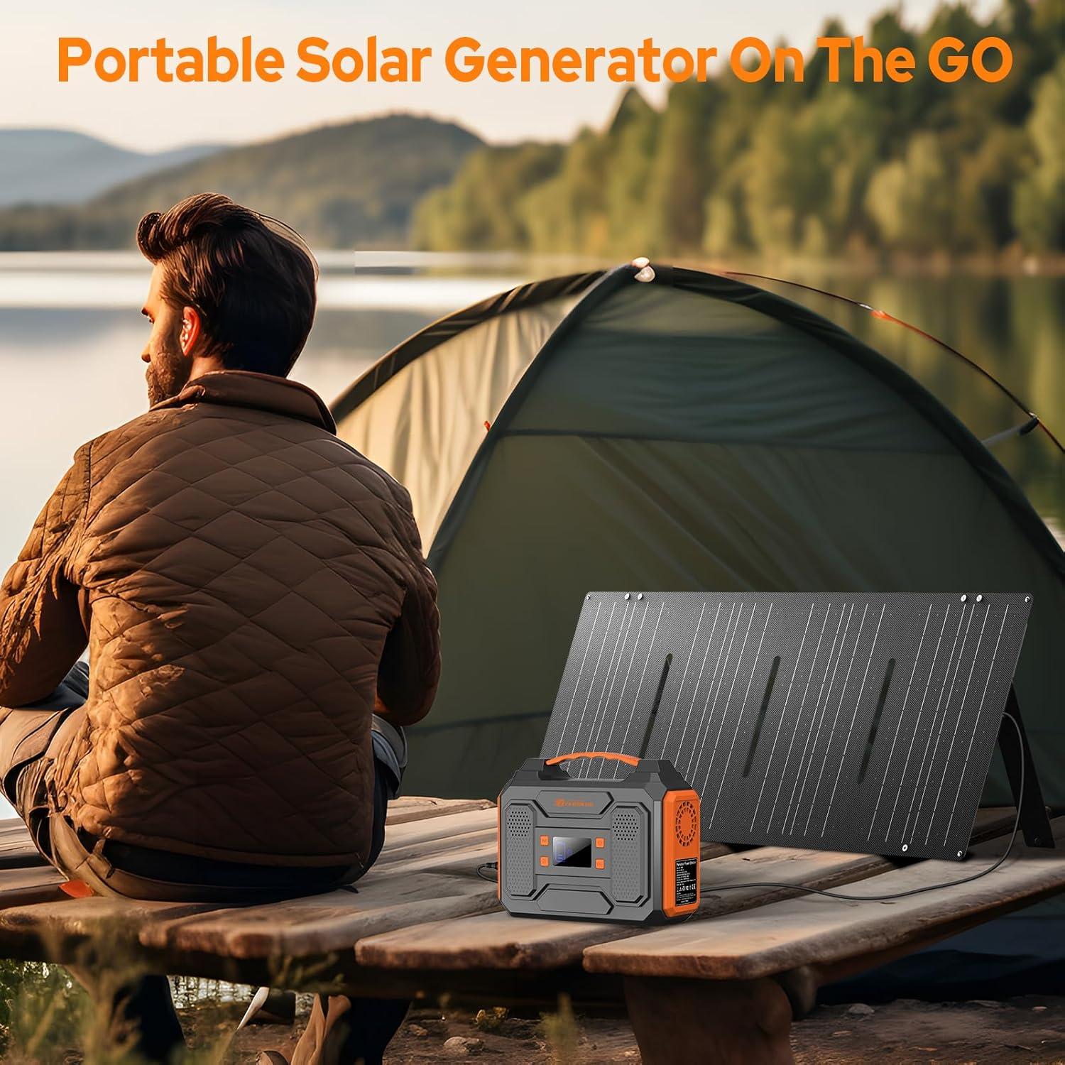 Generador Solar Portátil ZeroKor 300W 280Wh para Camping