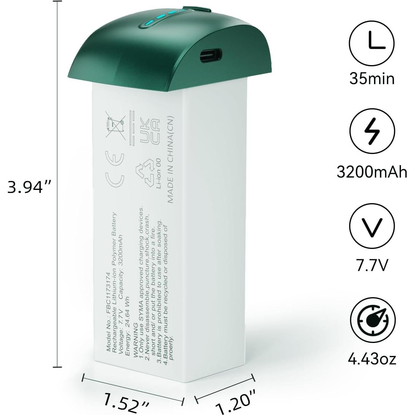 Batería de Litio Gleesfun G11PRO 7.7V 3200mAh Carga Rápida