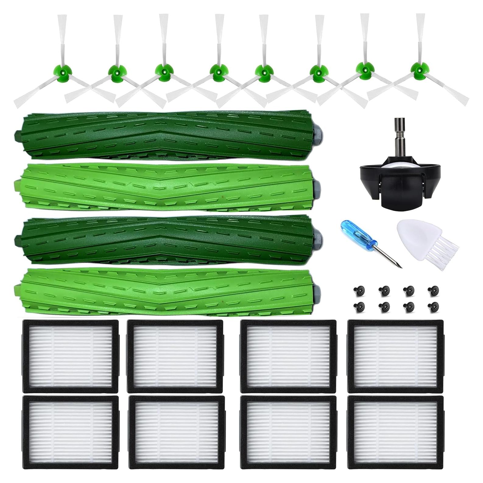 Kit de Repuestos para iRobot Roomba e5 e6 i1 i2 i3 i4 i5 j5 j6 j7 j8 - 2 Cepillos, 8 Filtros HEPA