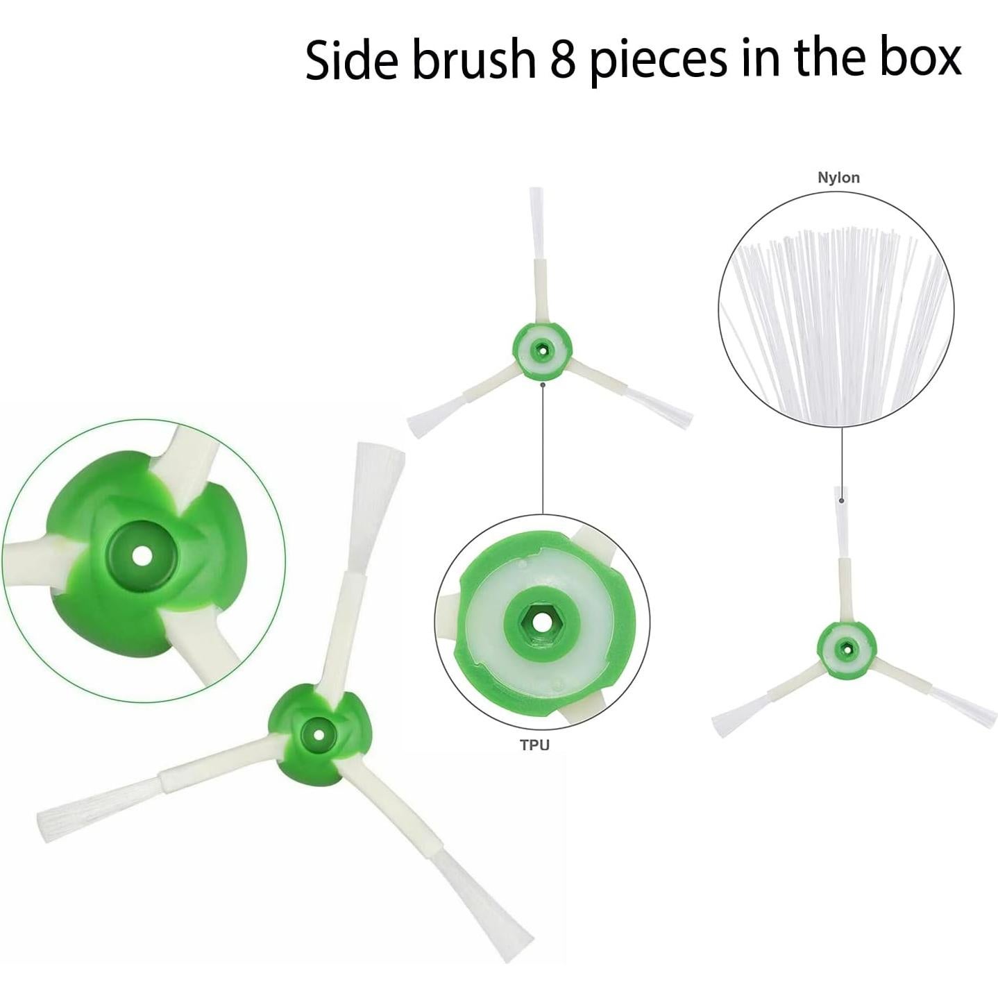 Kit de Repuestos para iRobot Roomba e5 e6 i1 i2 i3 i4 i5 j5 j6 j7 j8 - 2 Cepillos, 8 Filtros HEPA
