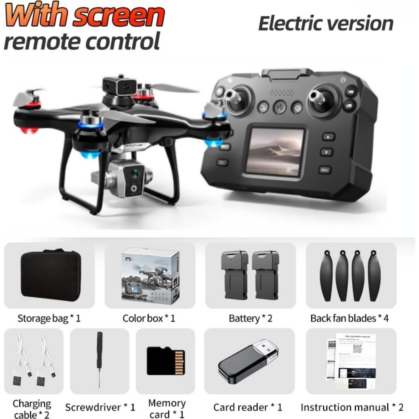 Drone EcuFlyAi KY102 con Pantalla y Doble Cámara para Principiantes