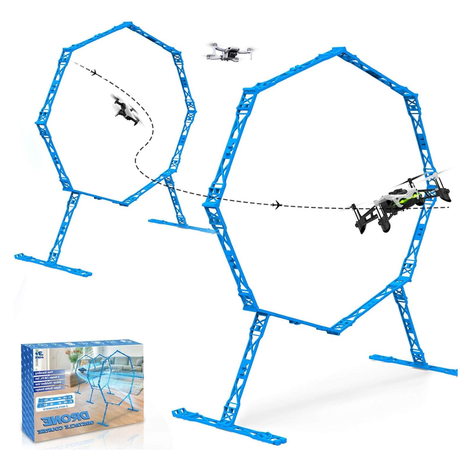 Dolanus 2-Pack Obstacle Hoops for FPV Racing Drones - Durable & Easy-Build - Ideal Drone Obstacle Course for Kids 6-12 & Adults, RC FPV Racing & Model Aircraft Games