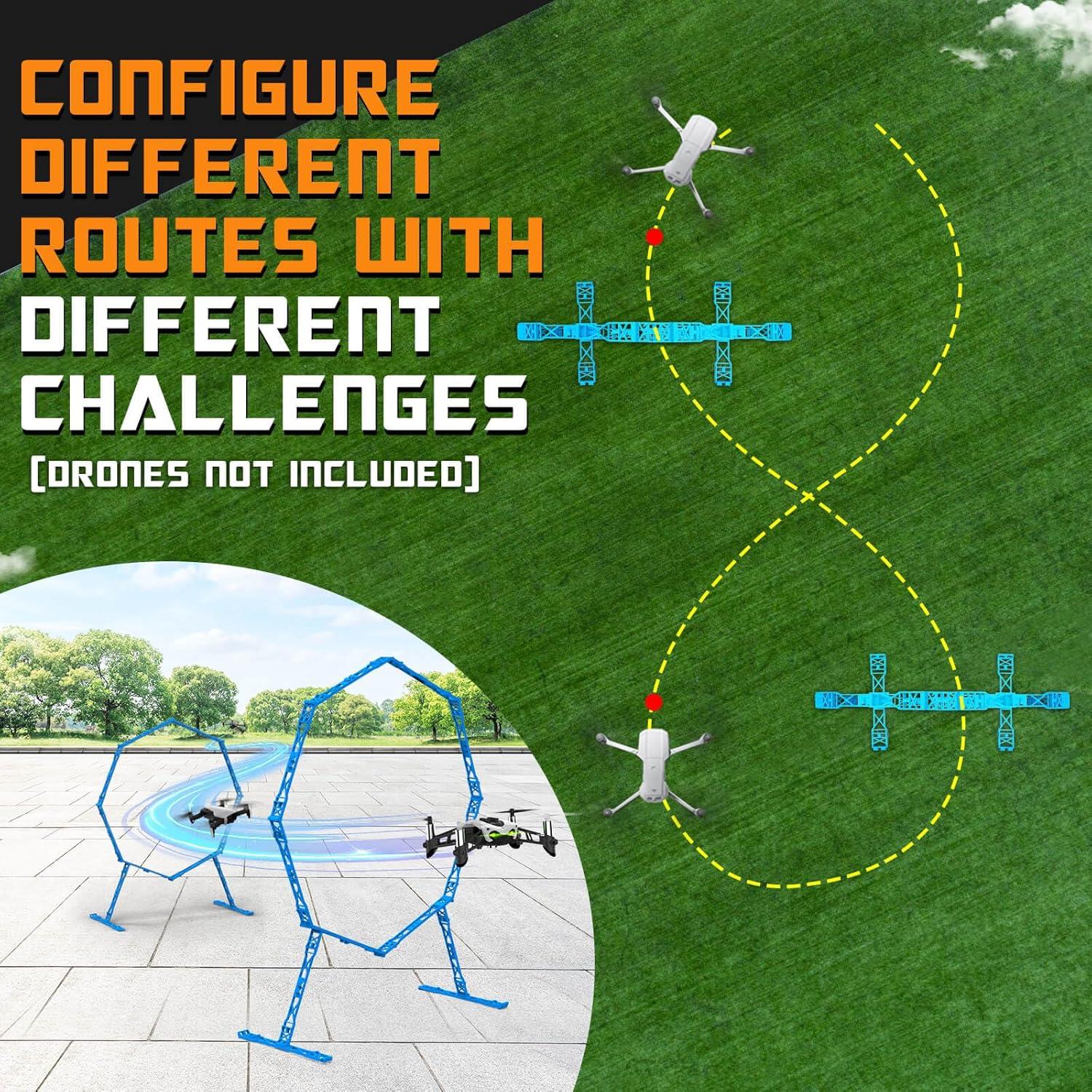 Dolanus 2-Pack Obstacle Hoops for FPV Racing Drones - Durable & Easy-Build - Ideal Drone Obstacle Course for Kids 6-12 & Adults, RC FPV Racing & Model Aircraft Games