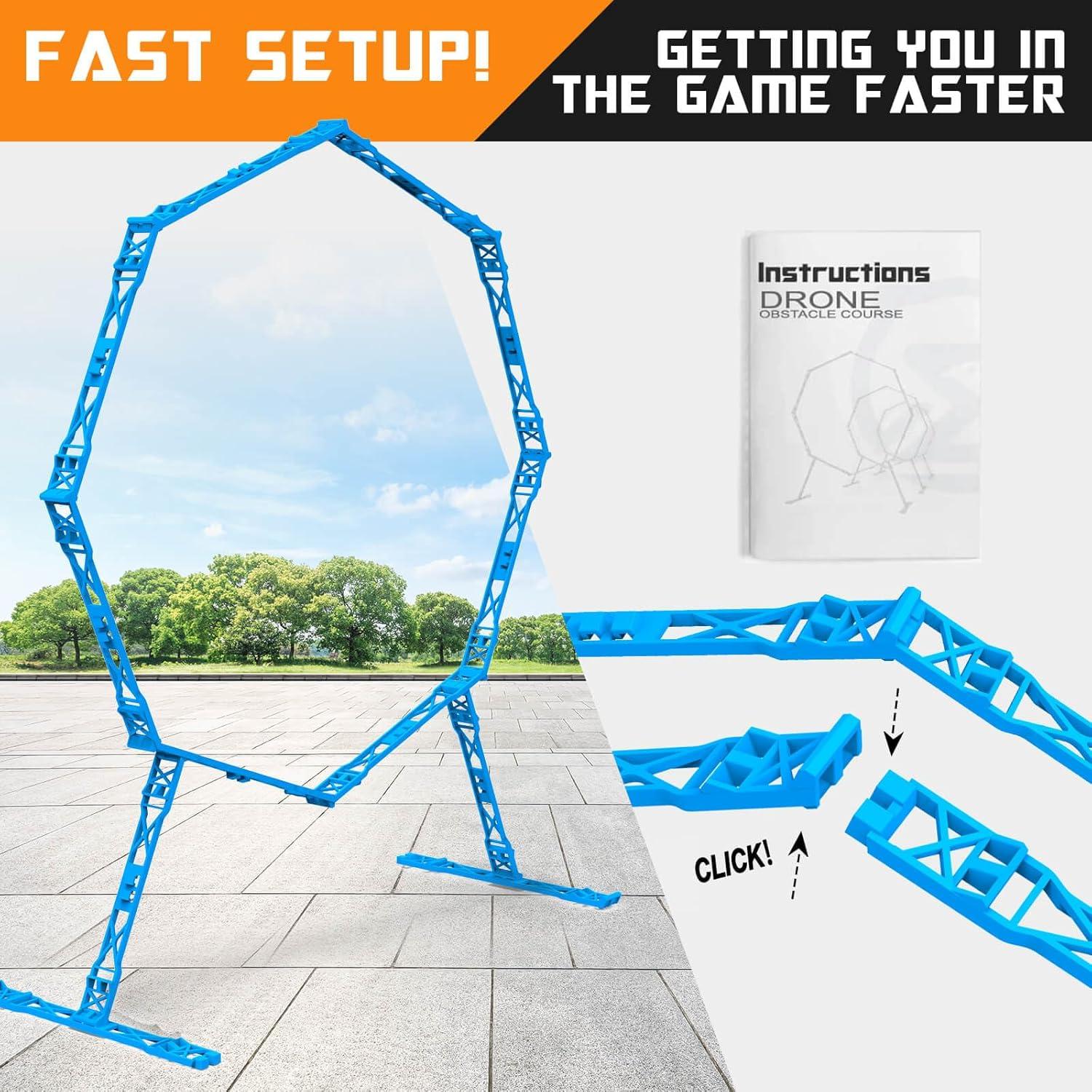 Dolanus 2-Pack Obstacle Hoops for FPV Racing Drones - Durable & Easy-Build - Ideal Drone Obstacle Course for Kids 6-12 & Adults, RC FPV Racing & Model Aircraft Games