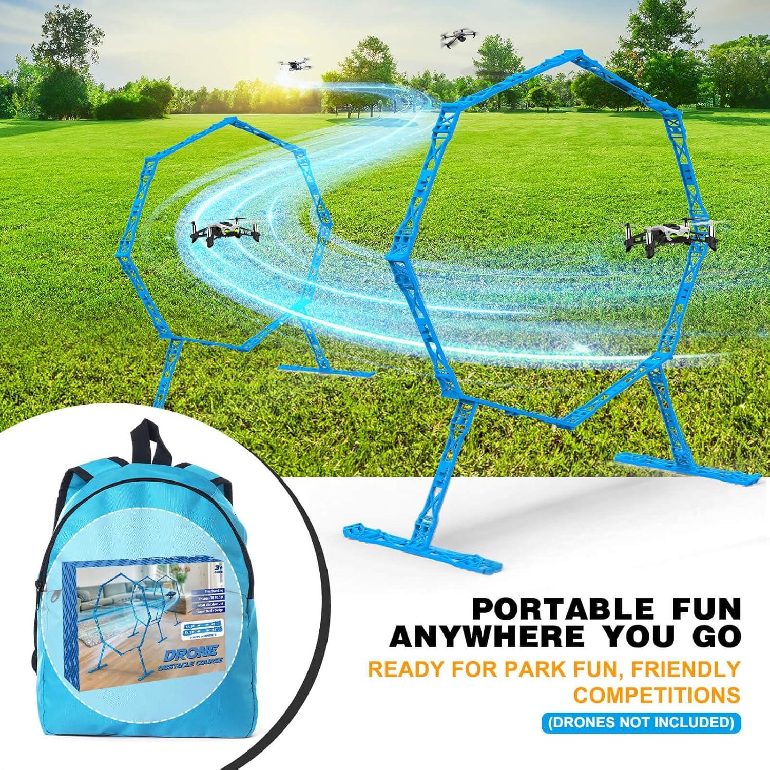 Dolanus 2-Pack Obstacle Hoops for FPV Racing Drones - Durable & Easy-Build - Ideal Drone Obstacle Course for Kids 6-12 & Adults, RC FPV Racing & Model Aircraft Games