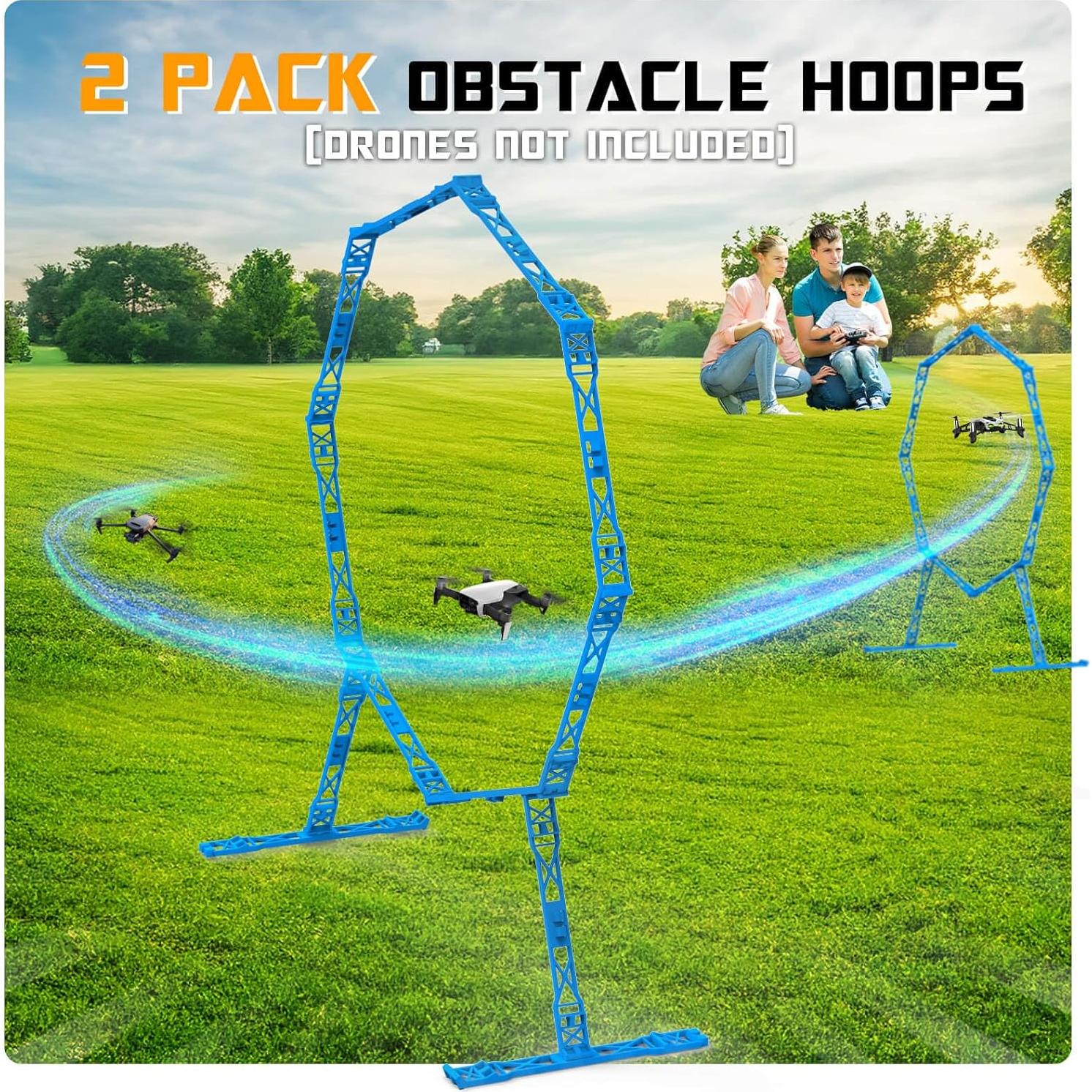 Dolanus 2-Pack Obstacle Hoops for FPV Racing Drones - Durable & Easy-Build - Ideal Drone Obstacle Course for Kids 6-12 & Adults, RC FPV Racing & Model Aircraft Games