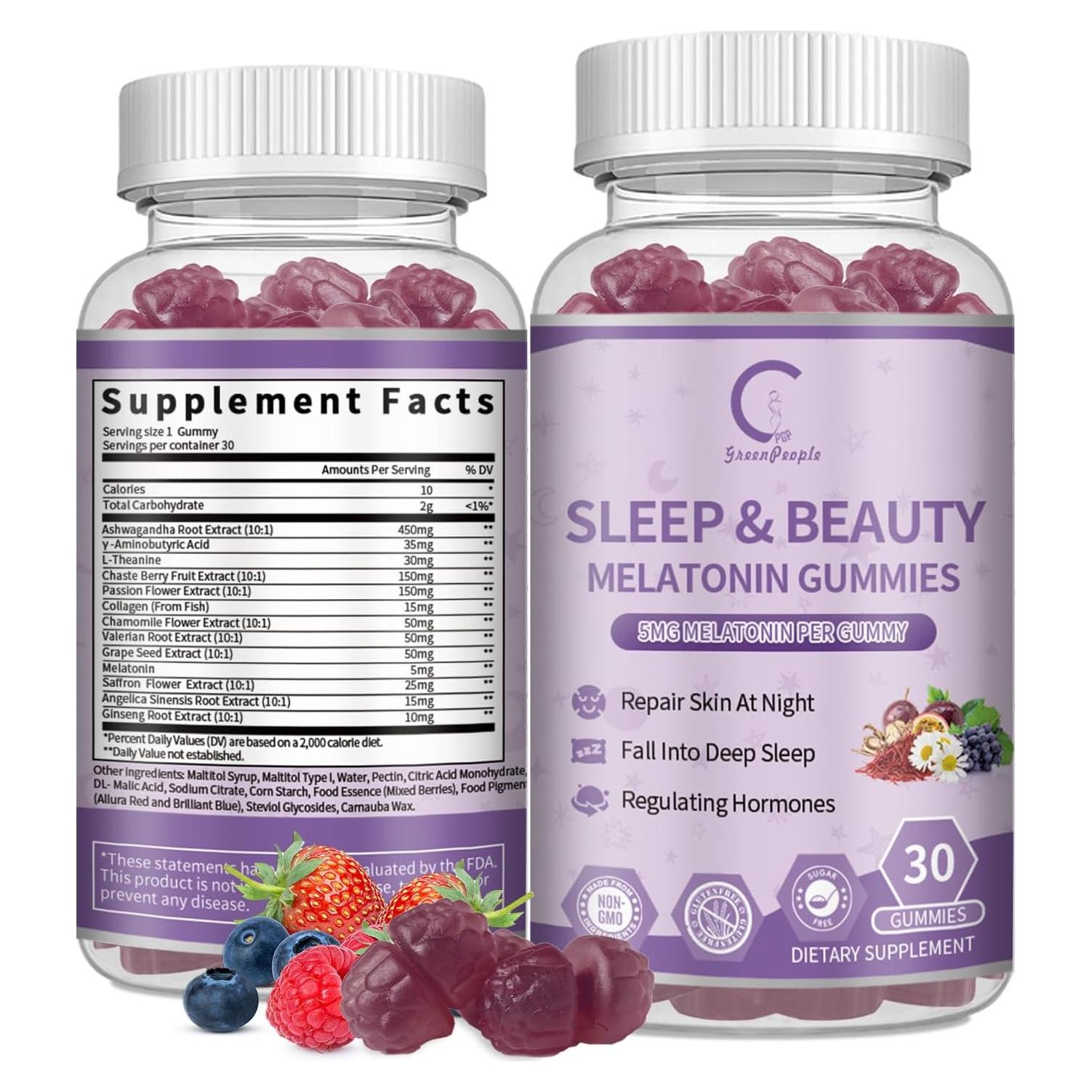 Gominolas de Melatonina GPGP GreenPeople 5mg con Ashwagandha