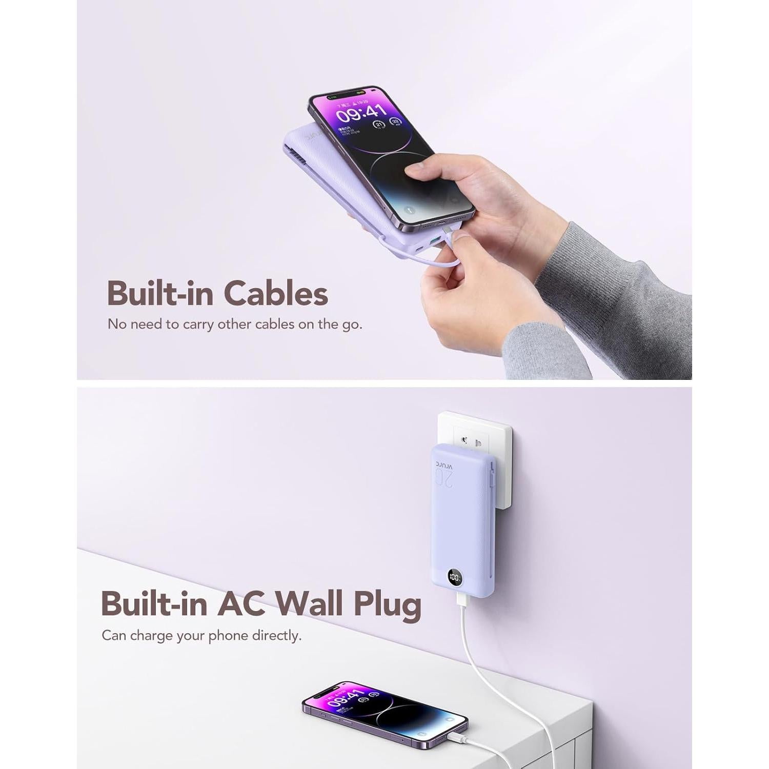 Cargador Portátil VRURC 20000mAh Carga Rápida USB C 4 Salidas