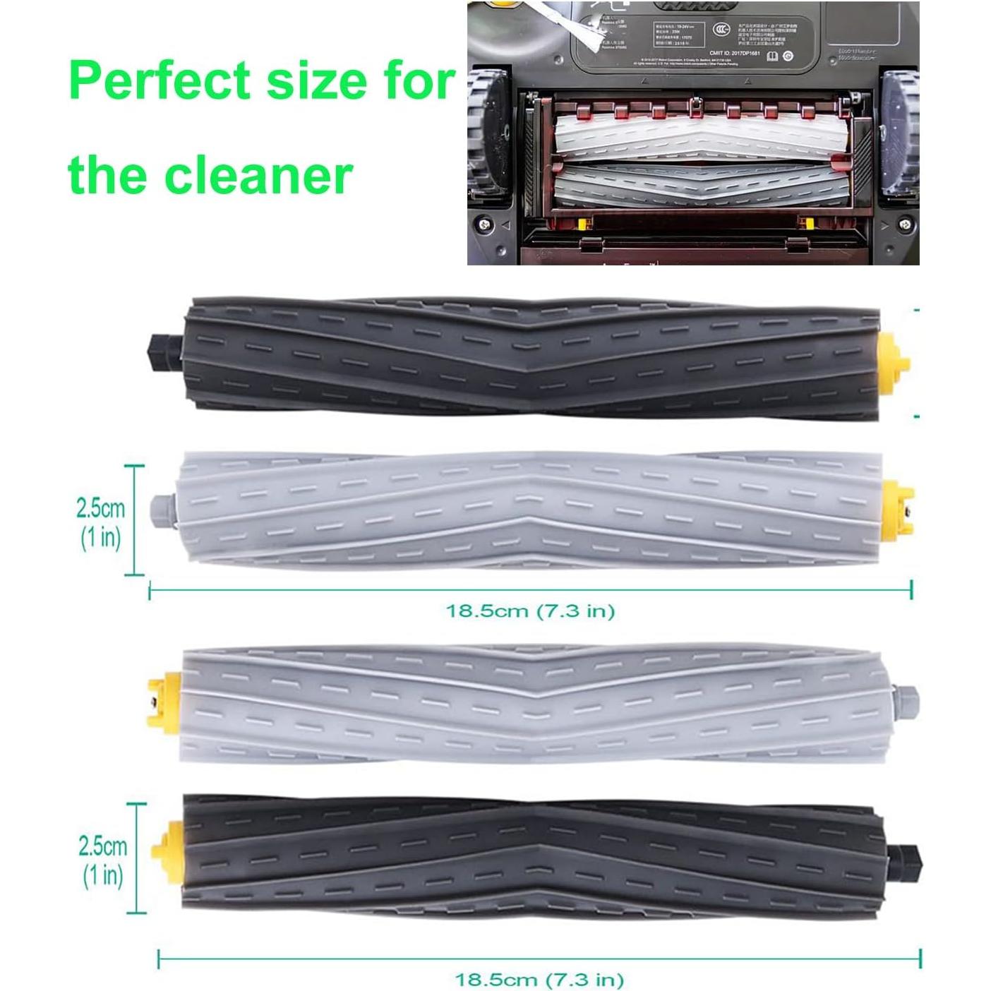 2 Juegos de Cepillos de Rodillo de Goma Fuyoda para iRobot Roomba 800/900