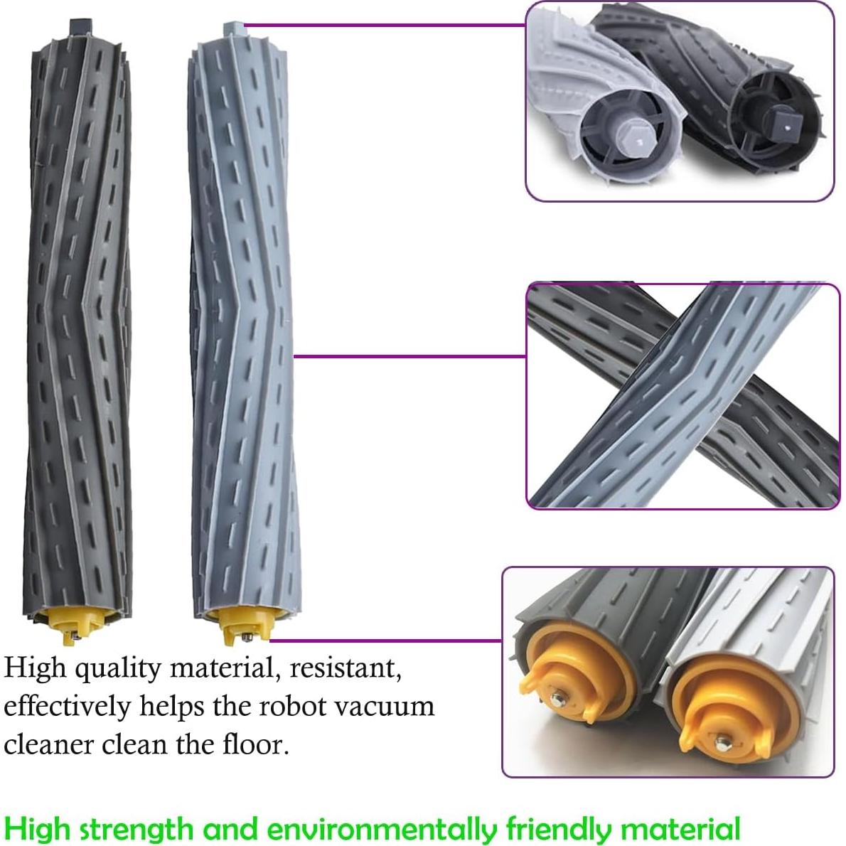 2 Juegos de Cepillos de Rodillo de Goma Fuyoda para iRobot Roomba 800/900