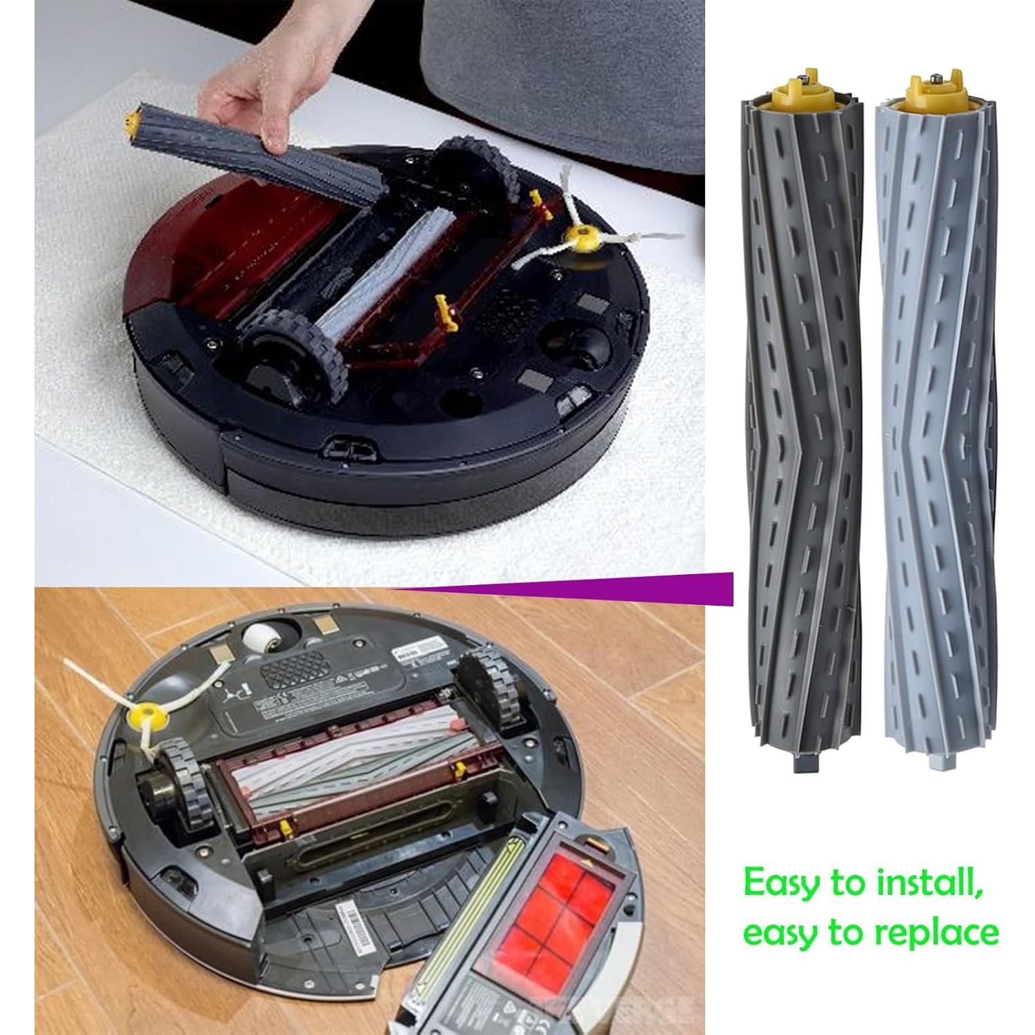 2 Juegos de Cepillos de Rodillo de Goma Fuyoda para iRobot Roomba 800/900