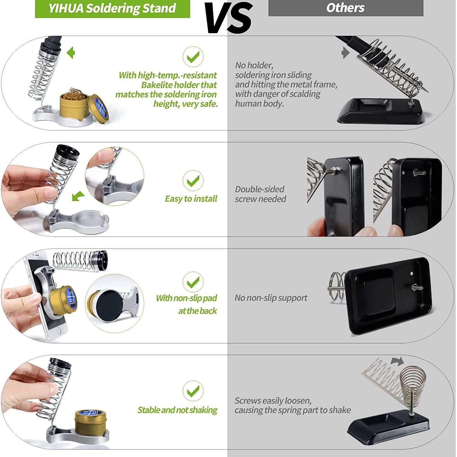 YIHUA 947-V Kit de Soldador 60W con 3 Luces LED