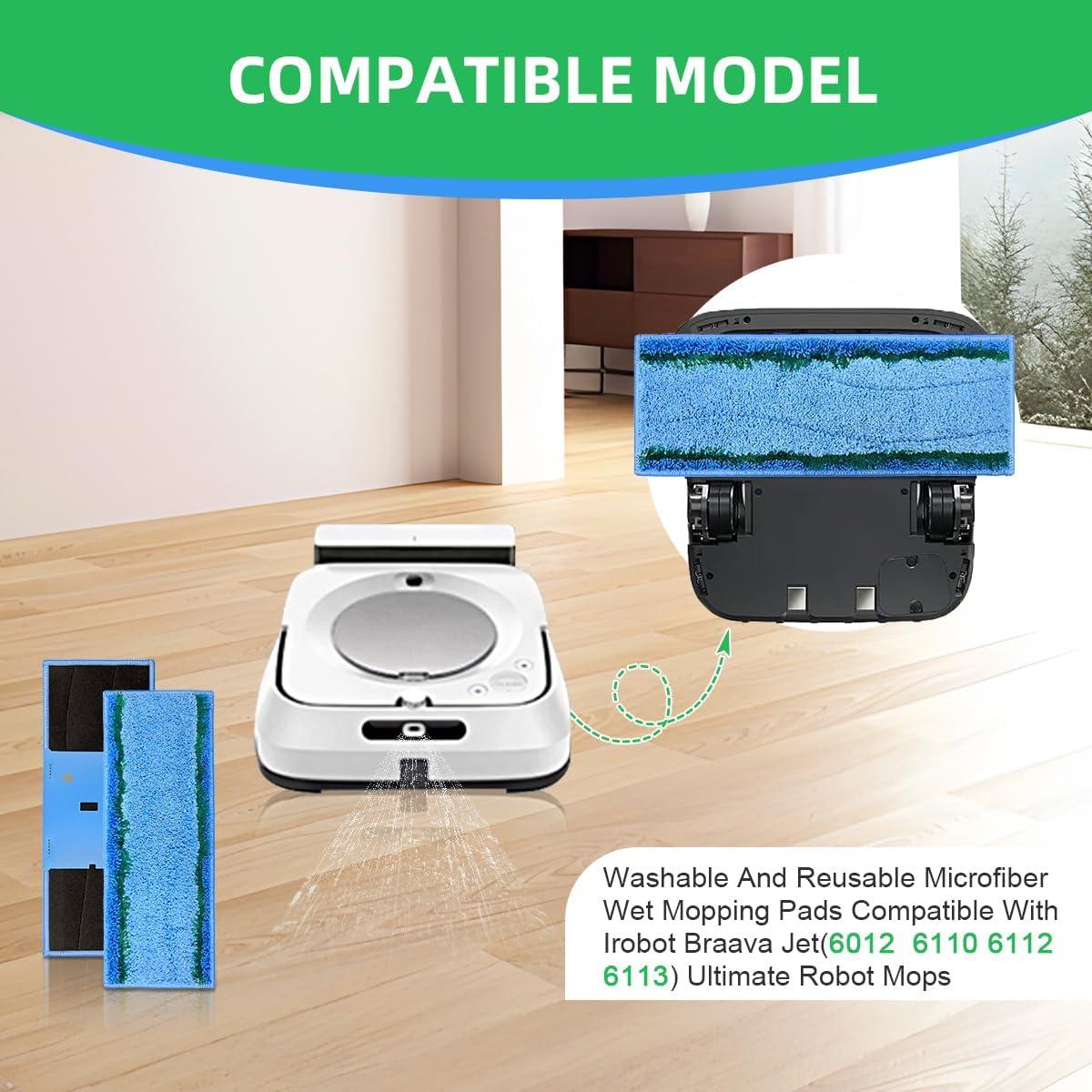 Paquete de 10 almohadillas húmedas Jusiwow M6 para iRobot Braava Jet