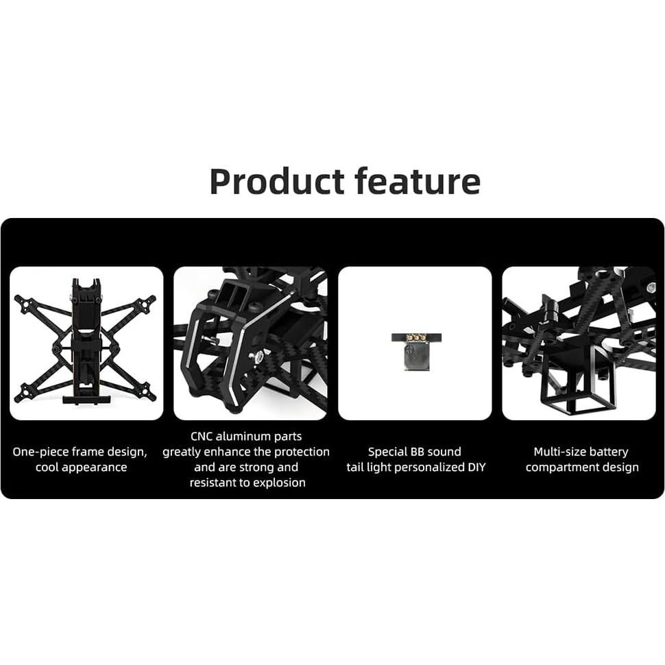 HGLRC Draknight Kit Marco Dron FPV 2 Pulgadas Fibra Carbono