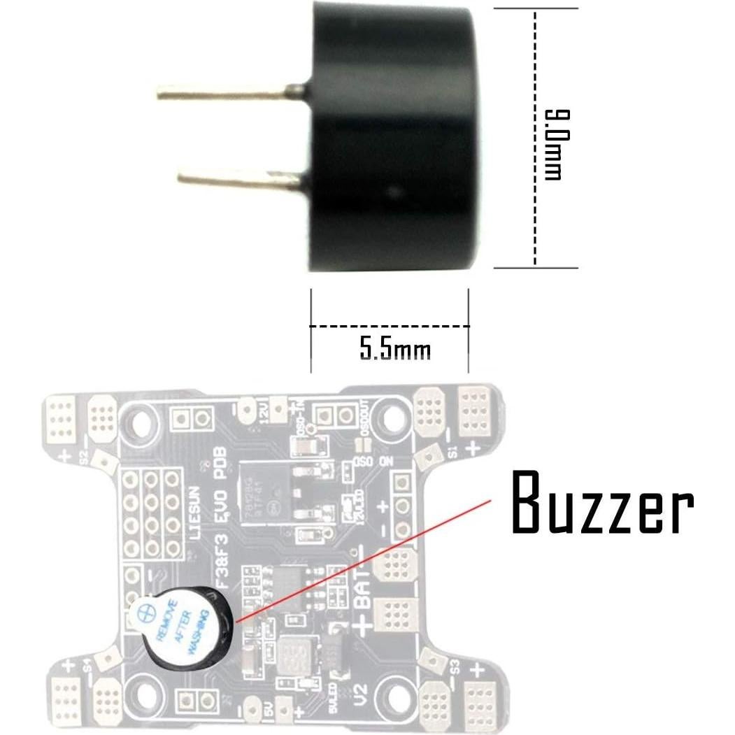 Buzzer Activo de Alarma 5V Beeper Rastreador Bnafes 12 PCS