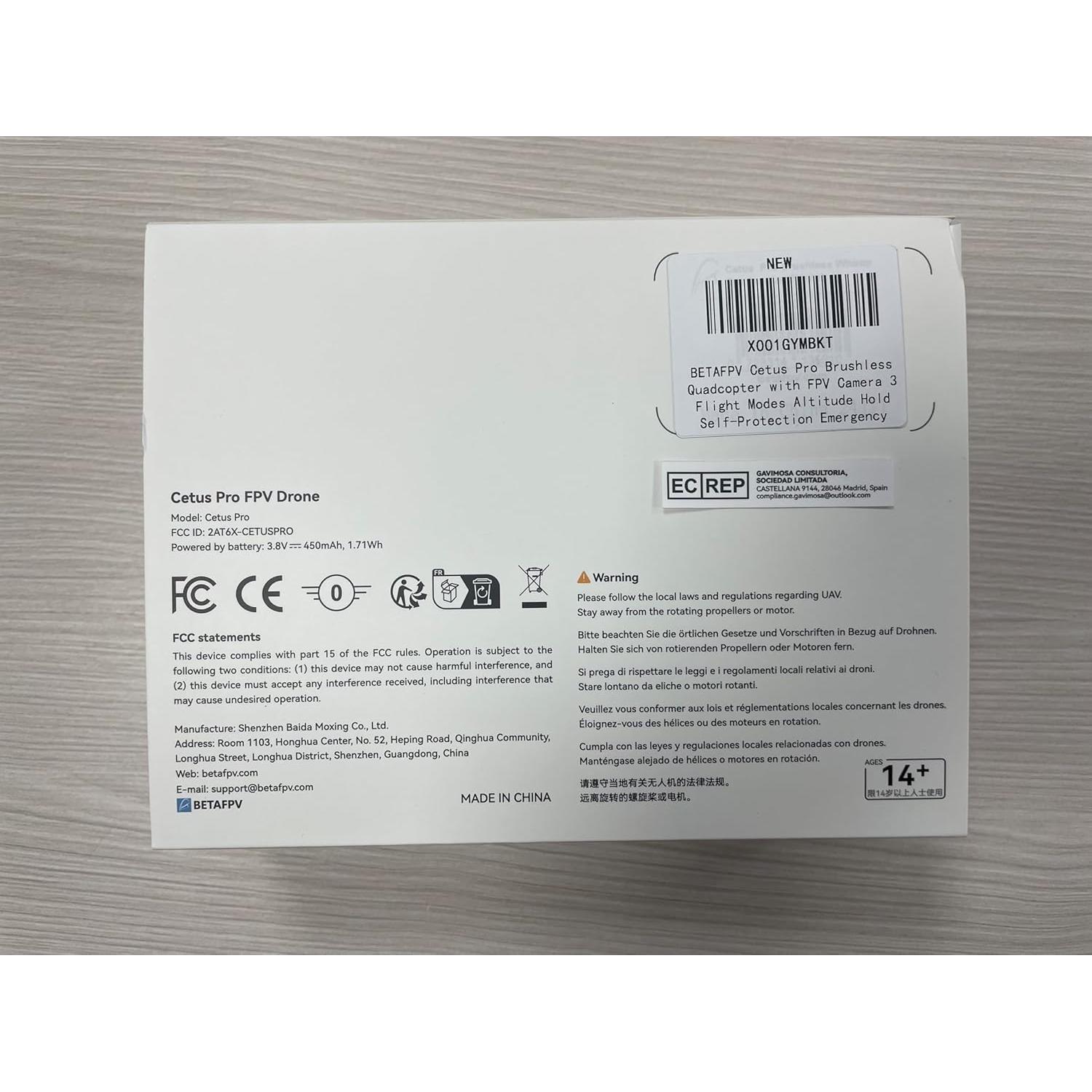 Dron Quadcopter Brushless BETAFPV Cetus Pro FPV 1080p