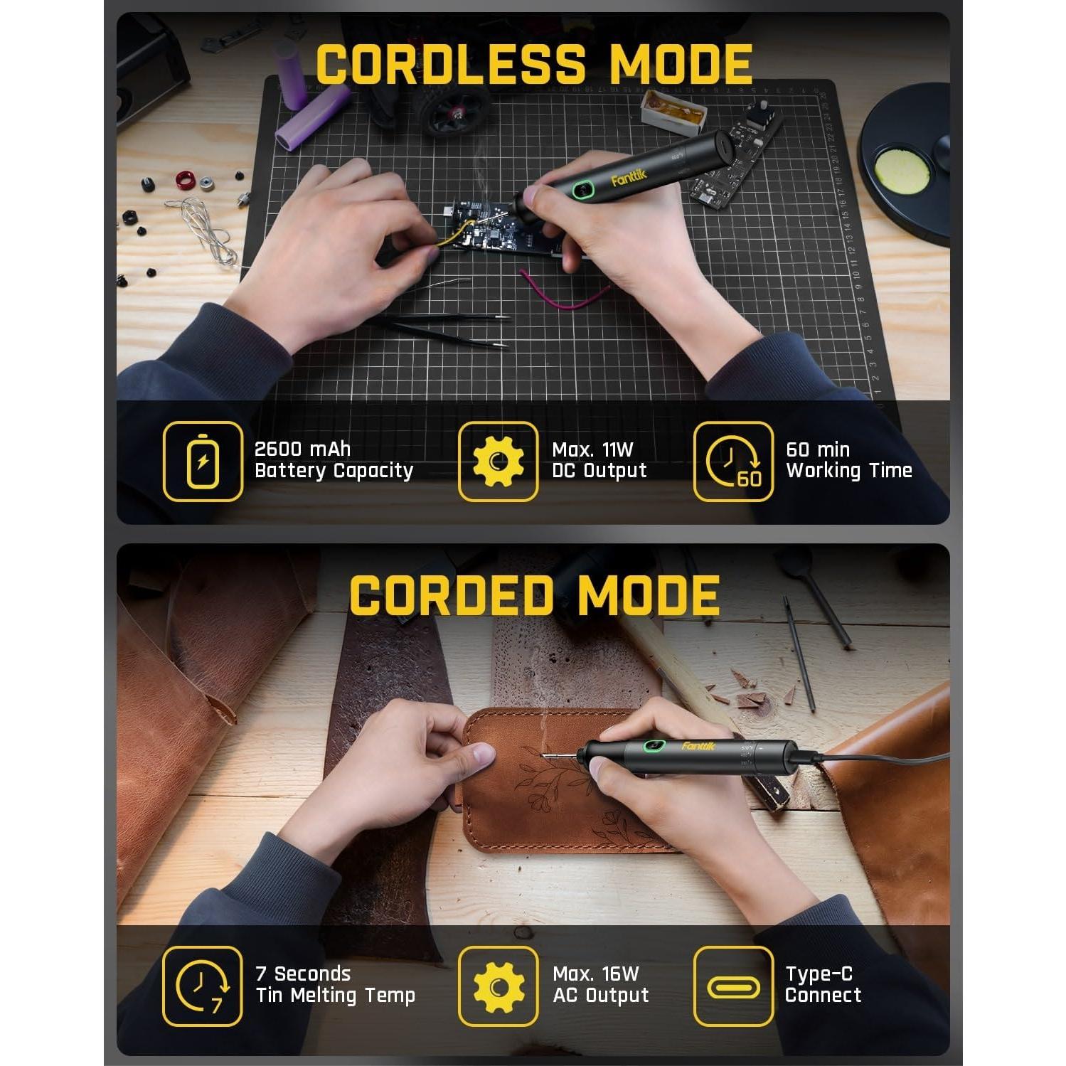 Soldador Inalámbrico Fanttik T1 Max, 4 Puntas, Calor Rápido