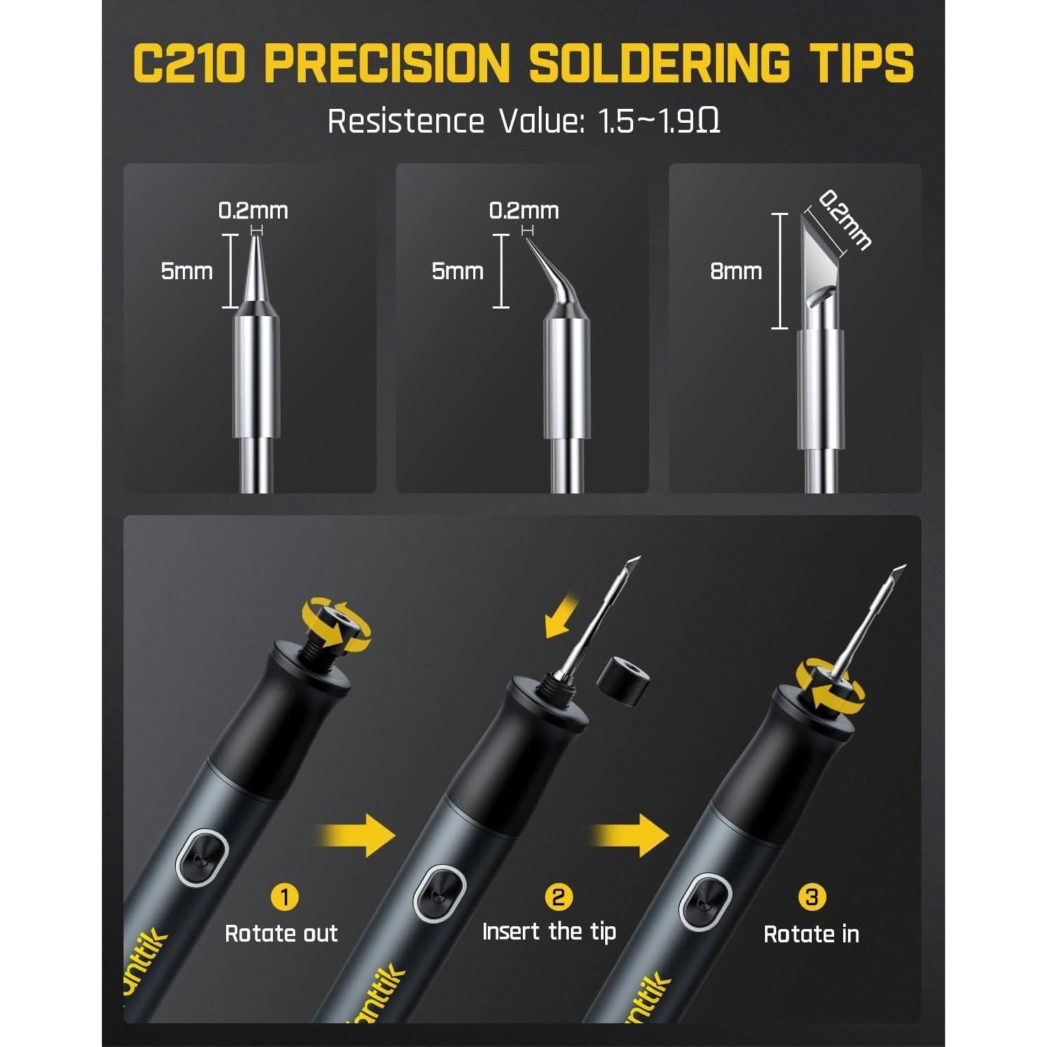 Soldador Inalámbrico Fanttik T1 Max, 4 Puntas, Calor Rápido