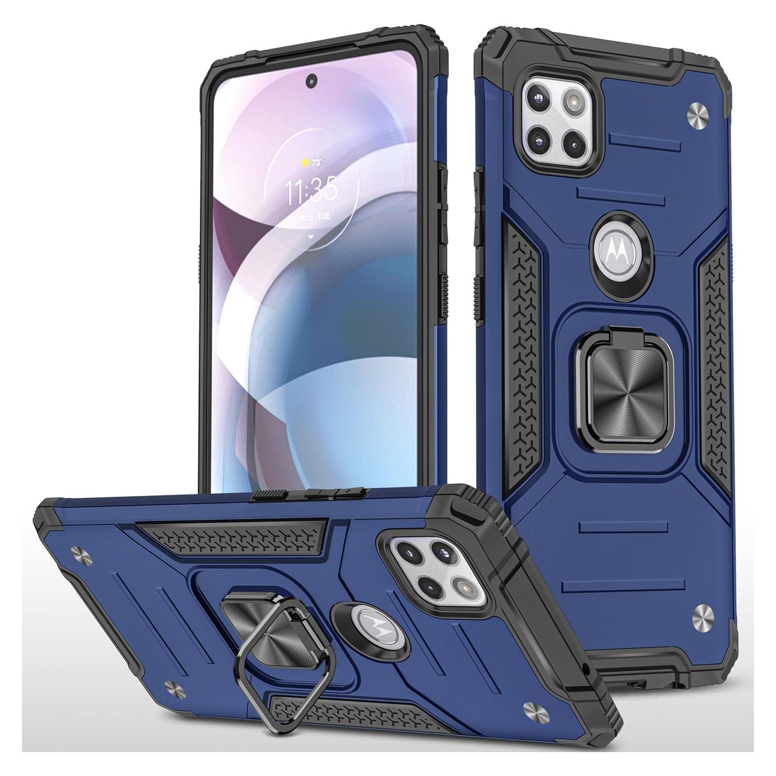 Funda Grado Militar Dionsibei para Moto One 5G Ace Azul