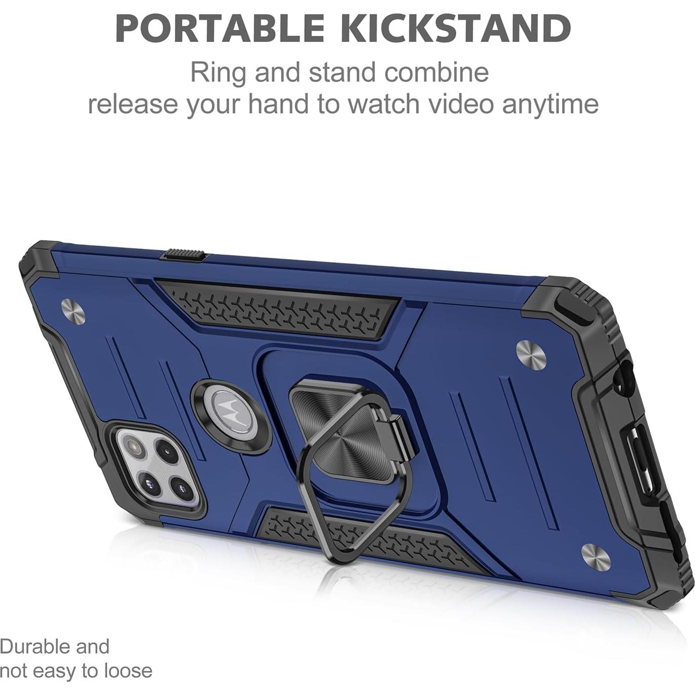 Funda Grado Militar Dionsibei para Moto One 5G Ace Azul