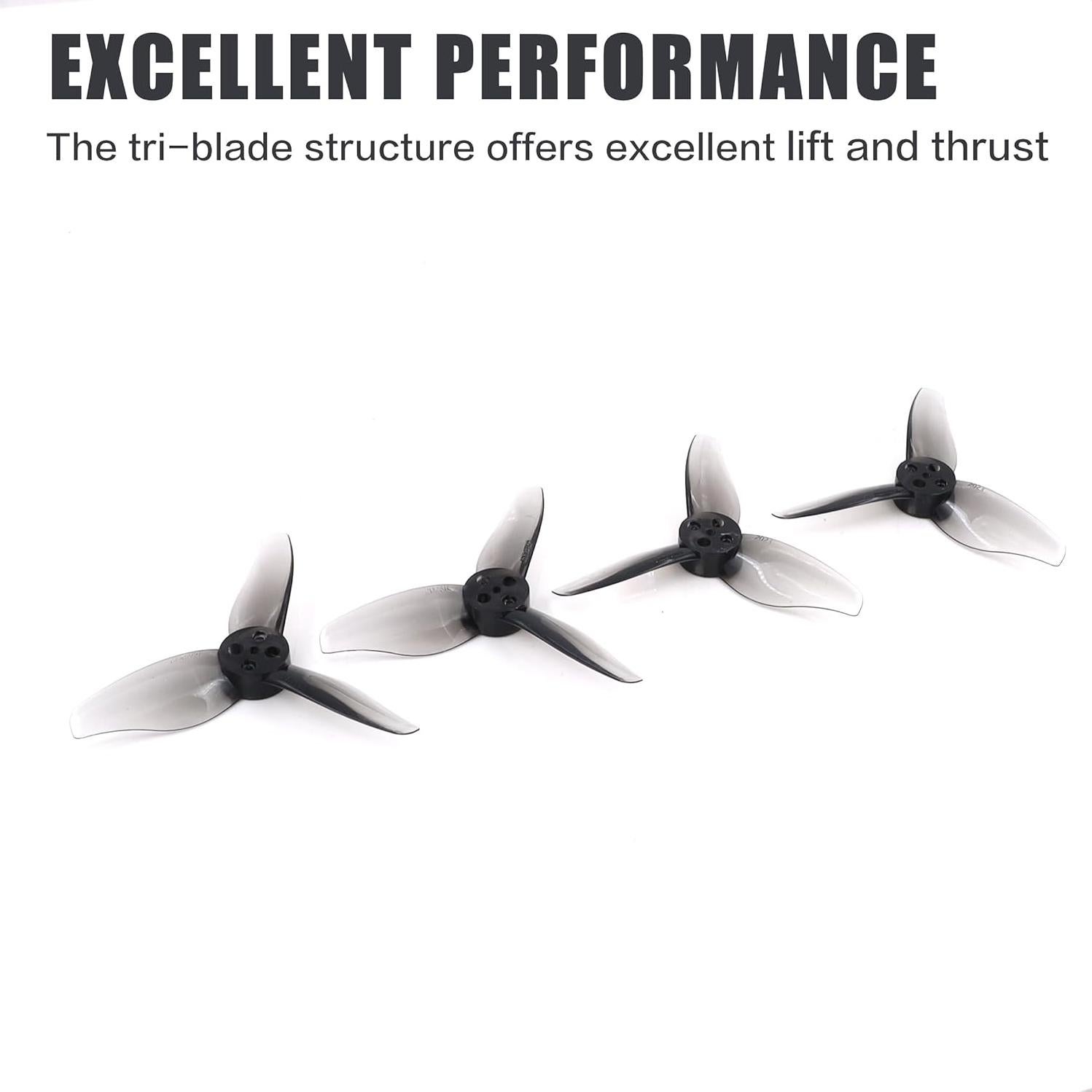 16pcs Gemfan Hurricane 2023 3-Blade Propeller 2 Inch 3 Holes Props 1105-1108 Motor for Toothpick RC Drone FPV Racing(8CW 8CCW)