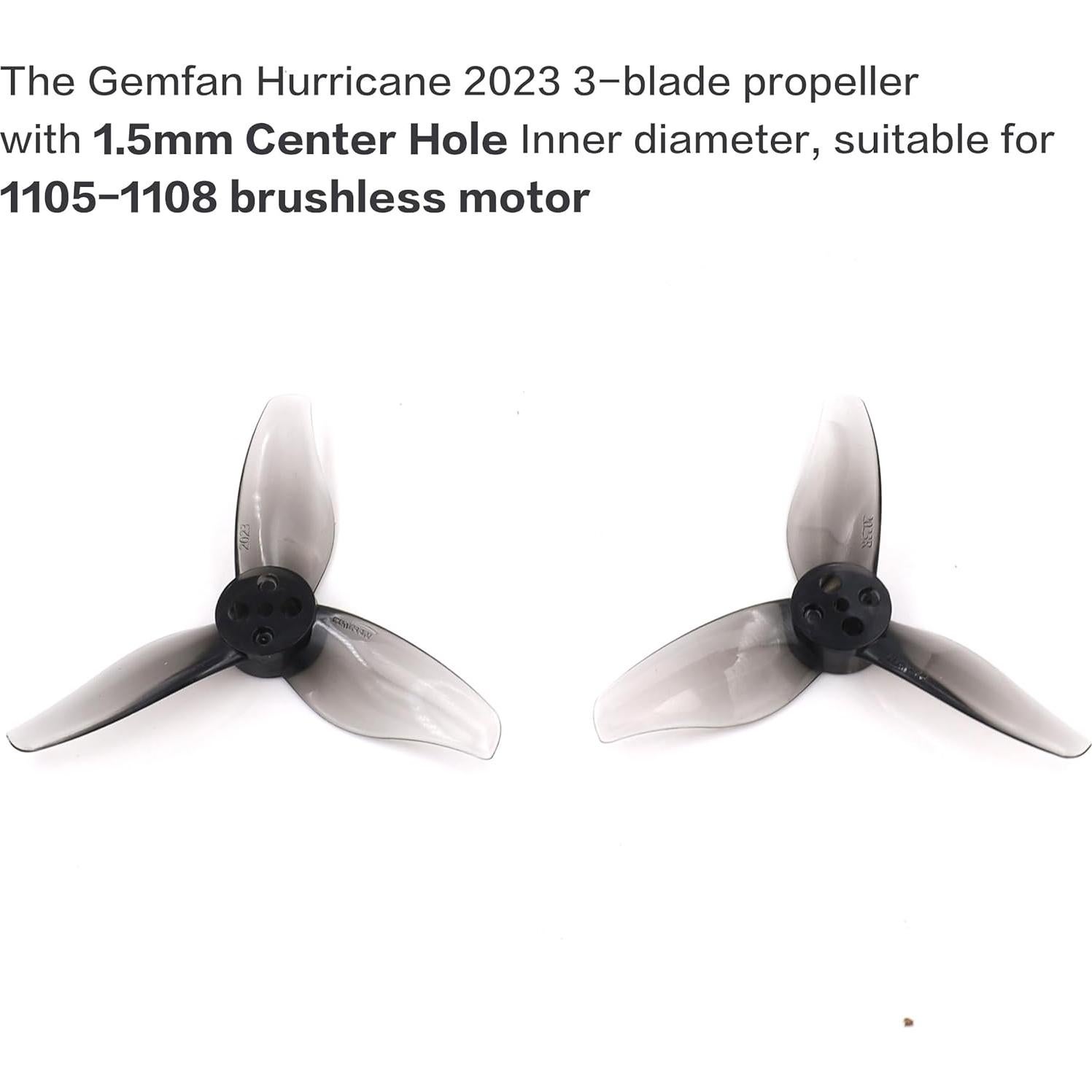 16pcs Gemfan Hurricane 2023 3-Blade Propeller 2 Inch 3 Holes Props 1105-1108 Motor for Toothpick RC Drone FPV Racing(8CW 8CCW)