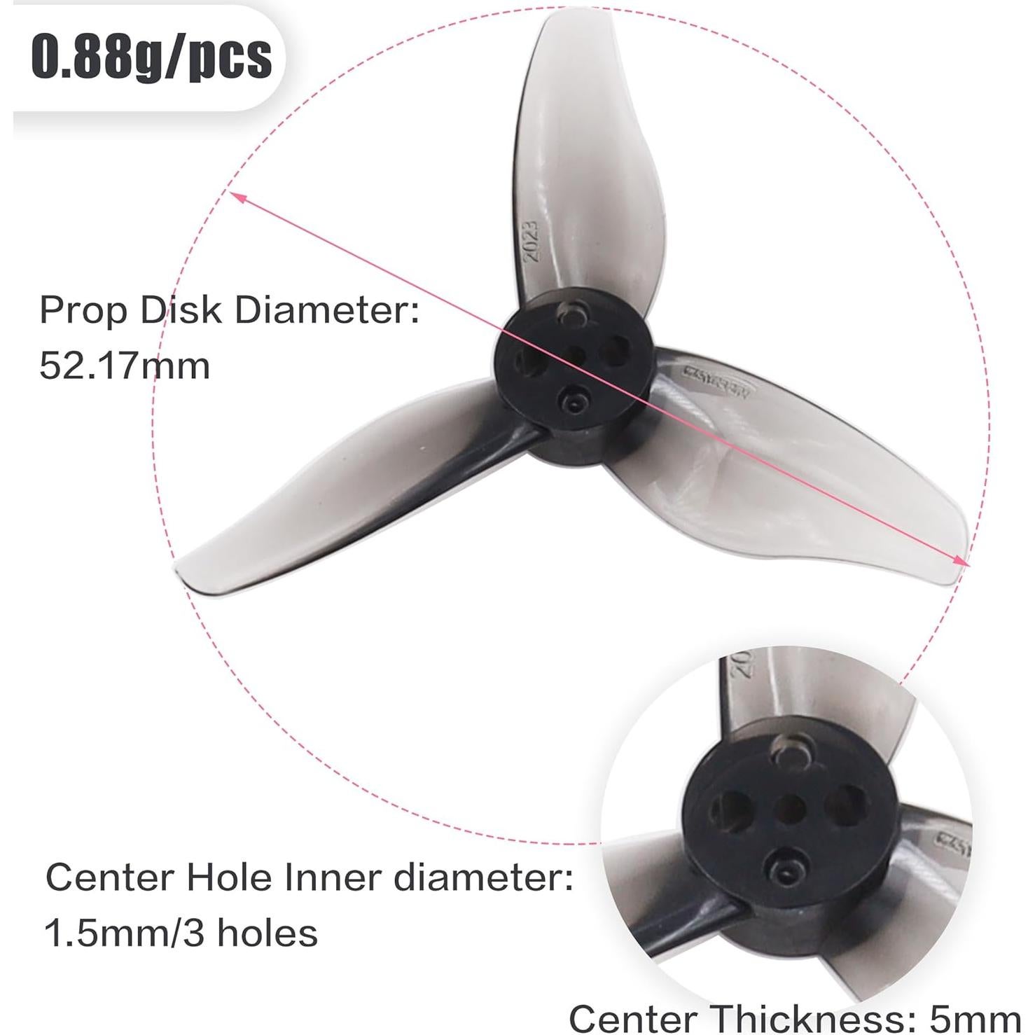 16pcs Gemfan Hurricane 2023 3-Blade Propeller 2 Inch 3 Holes Props 1105-1108 Motor for Toothpick RC Drone FPV Racing(8CW 8CCW)