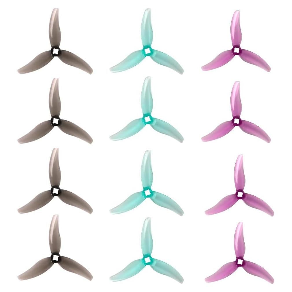 12Pcs Gemfan Hurricane 3630 3.6X3.0X3 3-Blade Propeller 3 Holes PC Props for 1404-2204 Brushless Motor FPV Freestyle 3.5inch Quad Racing Drone
