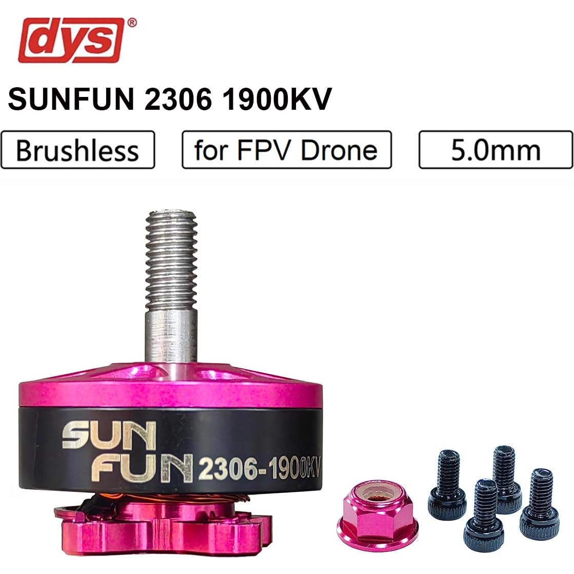 Motor Sin Escobillas DYS SUNFUN 2306 1900KV para Drone FPV