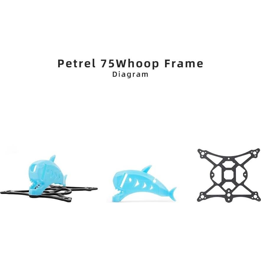 Marco FPV HGLRC Drashark16 75mm Fibra de Carbono Azul