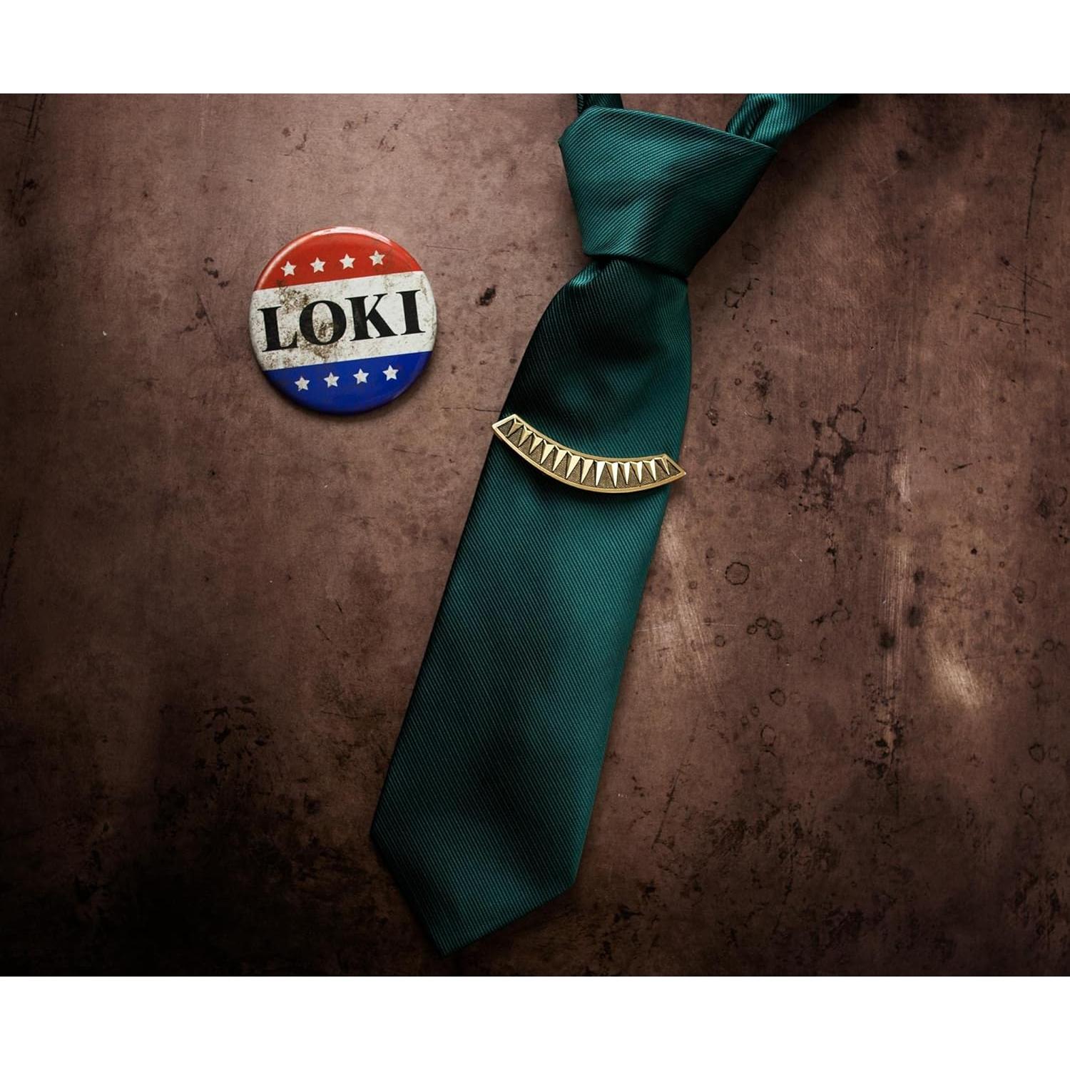 Conjunto Coleccionable Loki Marvel - Pin y Clip de Corbata