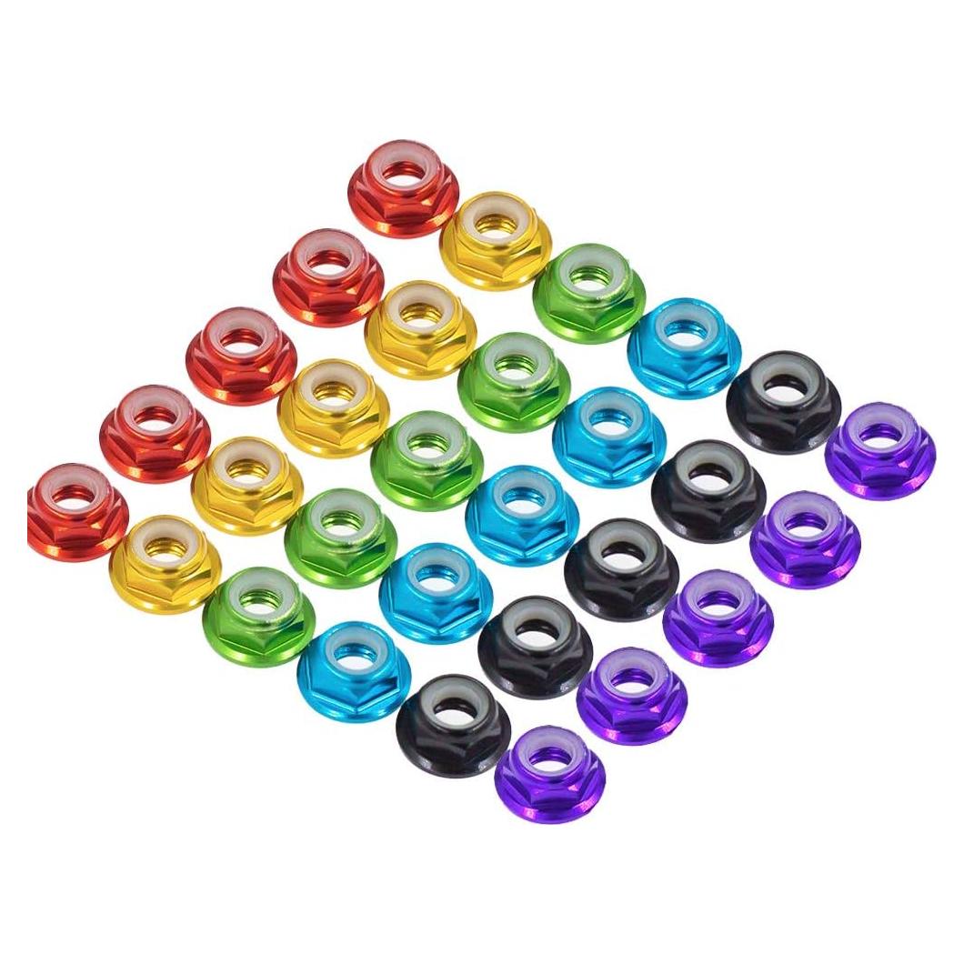 30 Tuercas M5 Autocierre INTGAMX Bloqueo Nylon Aluminio