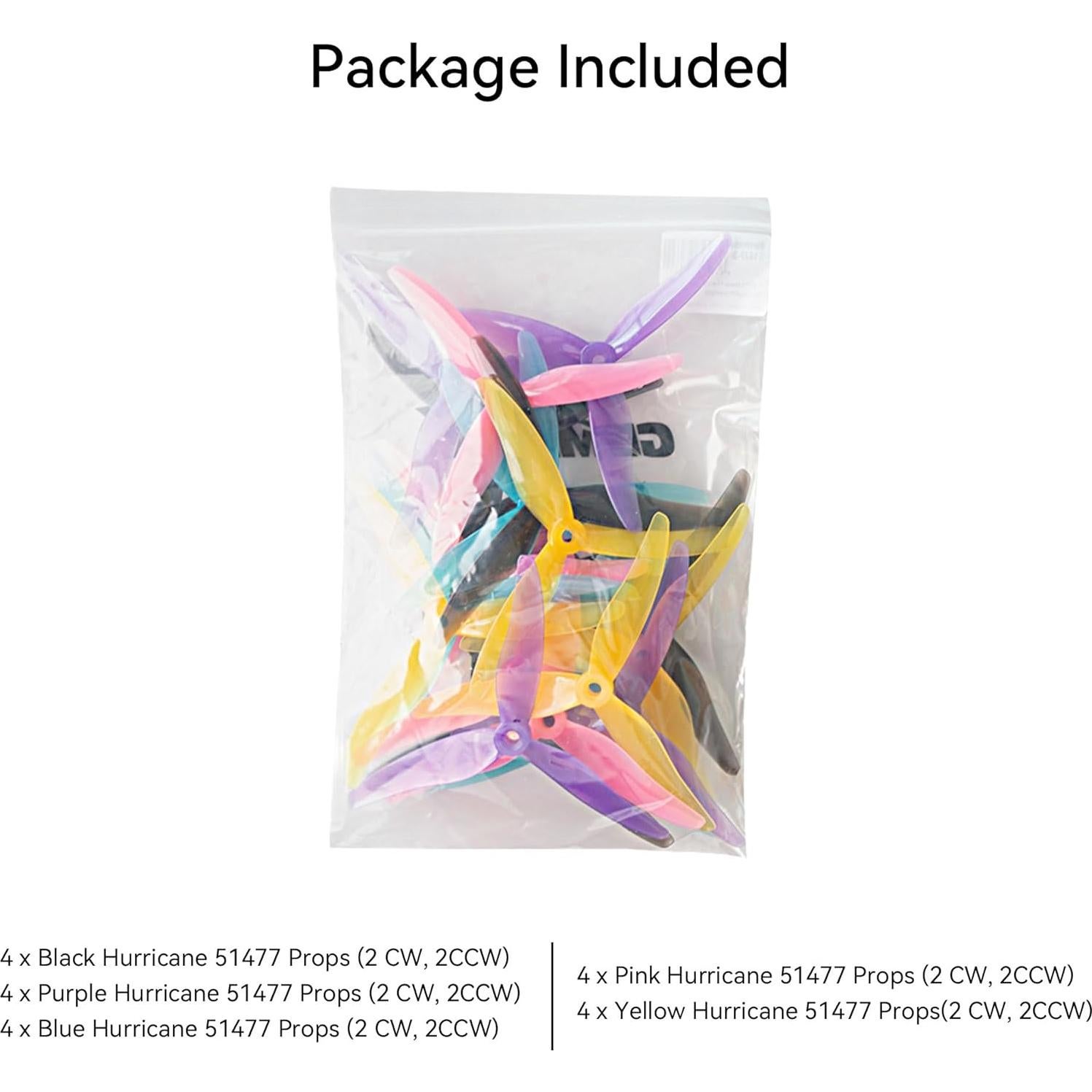 20pcs Fpv Drone Props Propeller: Gemfan Hurricane 51477 Tri-Blade 5 Inch Props for 4S 6S FPV Freestyle Racing, 10xCW 10xCCW