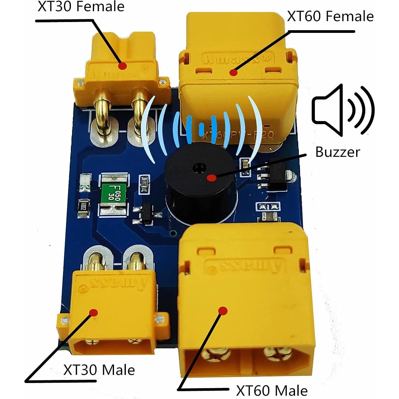 Detenedor de Humo HobbyFly XT30 XT60 con Alarma Buzzer 2-6S