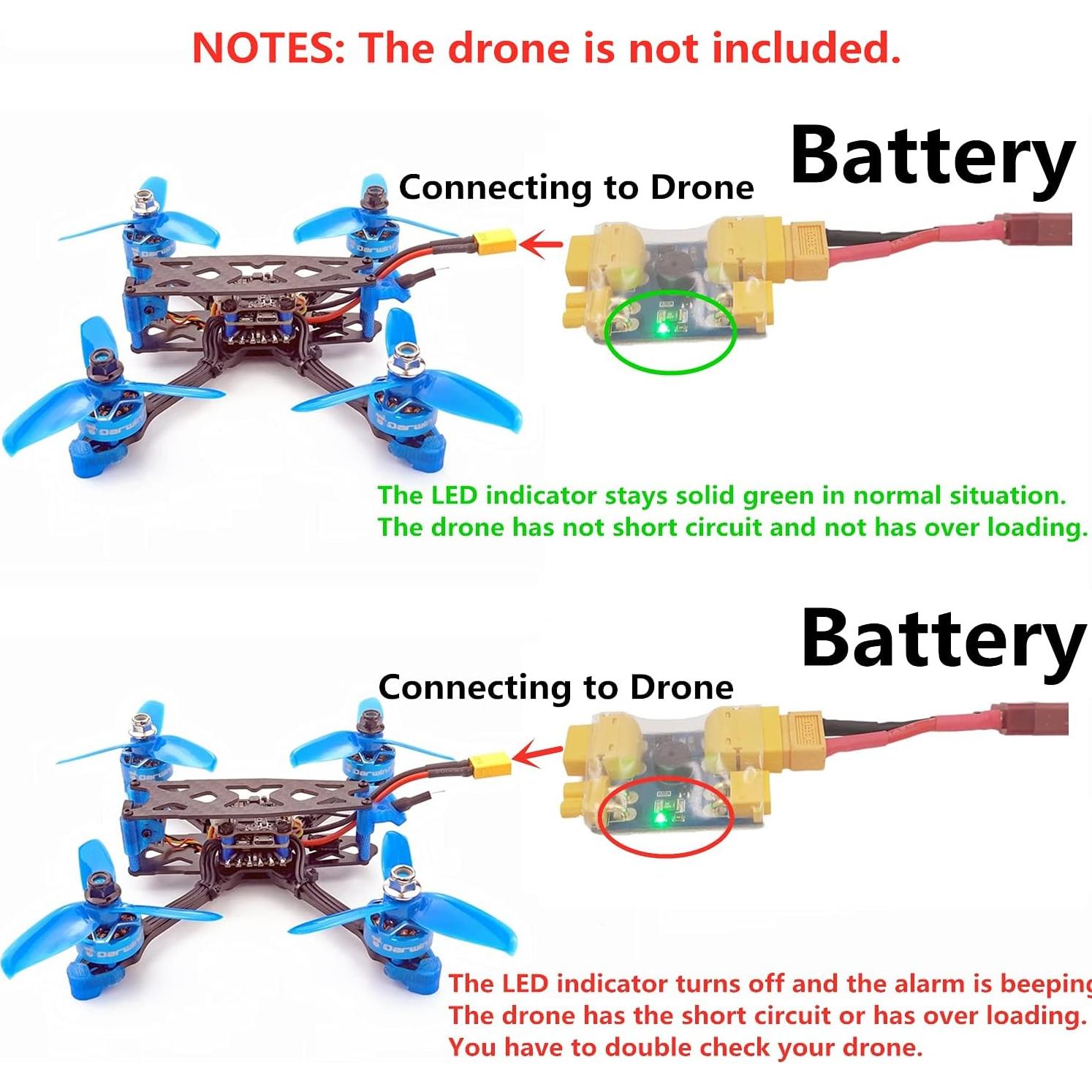 Detenedor de Humo HobbyFly XT30 XT60 con Alarma Buzzer 2-6S